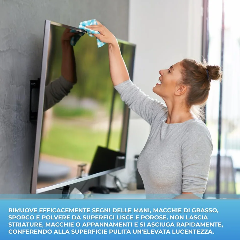 500 ml di Spray per la pulizia dello schermo + 3 panni in microfibra | Fluido per la pulizia | Per smartphone, laptop, tablet, TV, LCD/TFT, LED, OLED, monitor, orologi | Senza sbavature