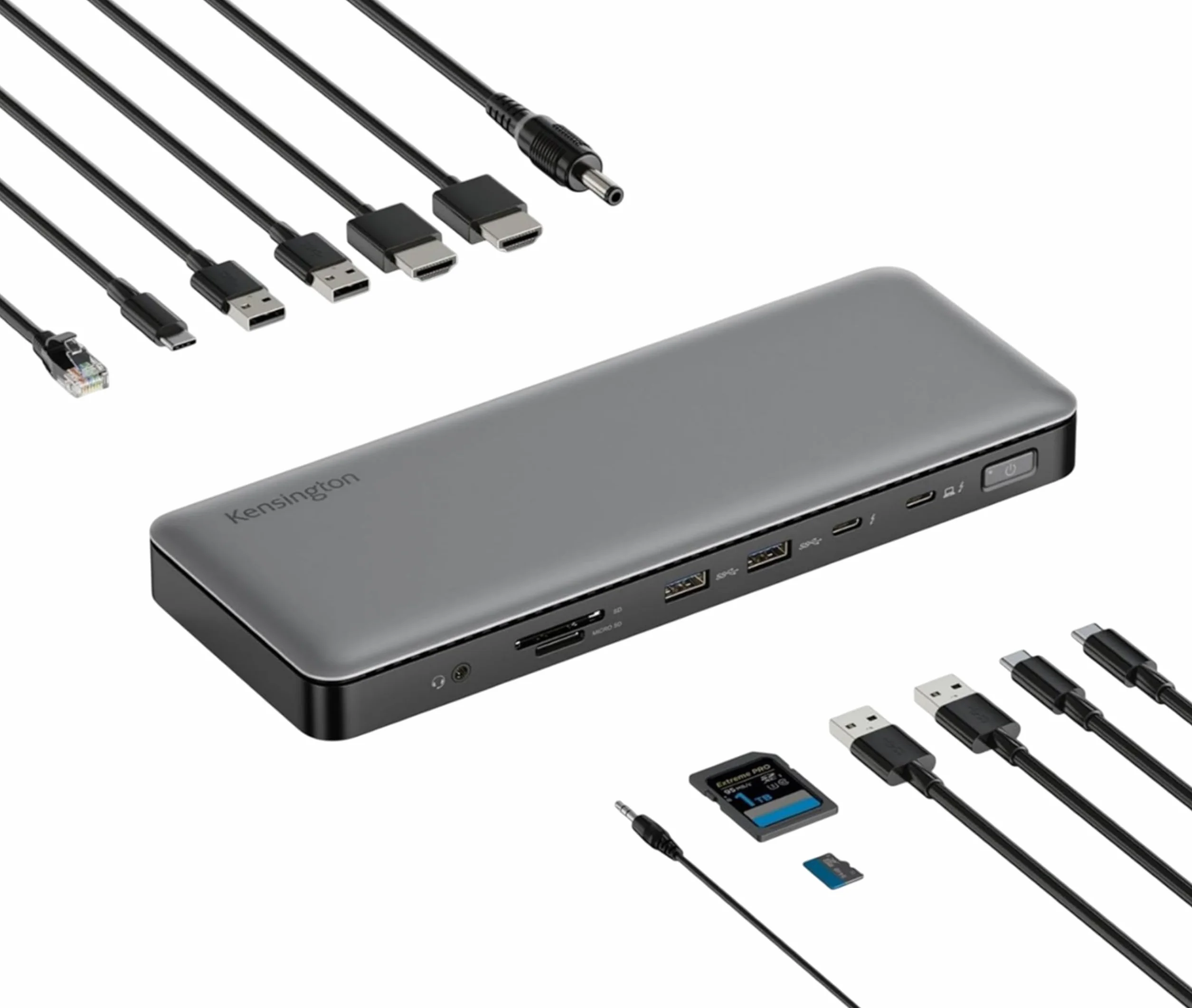 Kensington SD5760T Docking Station Thunderbolt 4 per Doppio Monitor 8K/4K con Lettore di Schede Micro SD, Alimentazione 96 W, 2 Porte HDMI, Ethernet, USB-C 3.2 e 4 Porte USB-A (K34110EU)