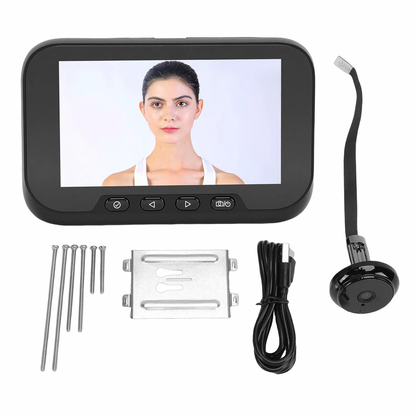 Fafeicy Videocamera Spioncino Schermo a Colori da 4,5 Pollici 1080P Grandangolo da 135 Gradi con Spioncino Digitale con Rilevamento del Movimento per Porta Dell'appartamento di