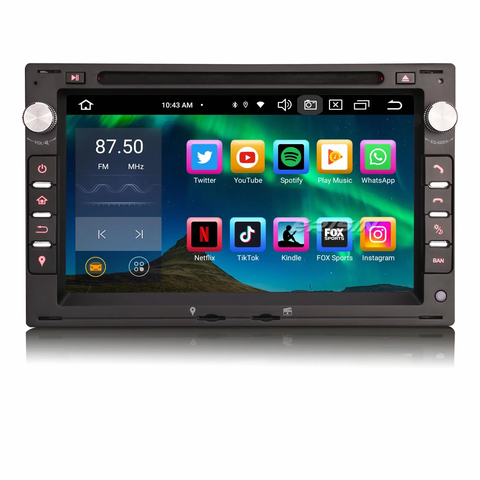 Erisin 7 pollici 8-Core 4GB+64GB Android 13 Autoradio Bluetooth GPS Navigatore per VW Passat Golf 4 Sharan Polo Lupo T5 Skoda Octavia Seat Ibiza 6L CarPlay Android Auto WiFi DSP DAB+CD USB OBD2 FM RDS