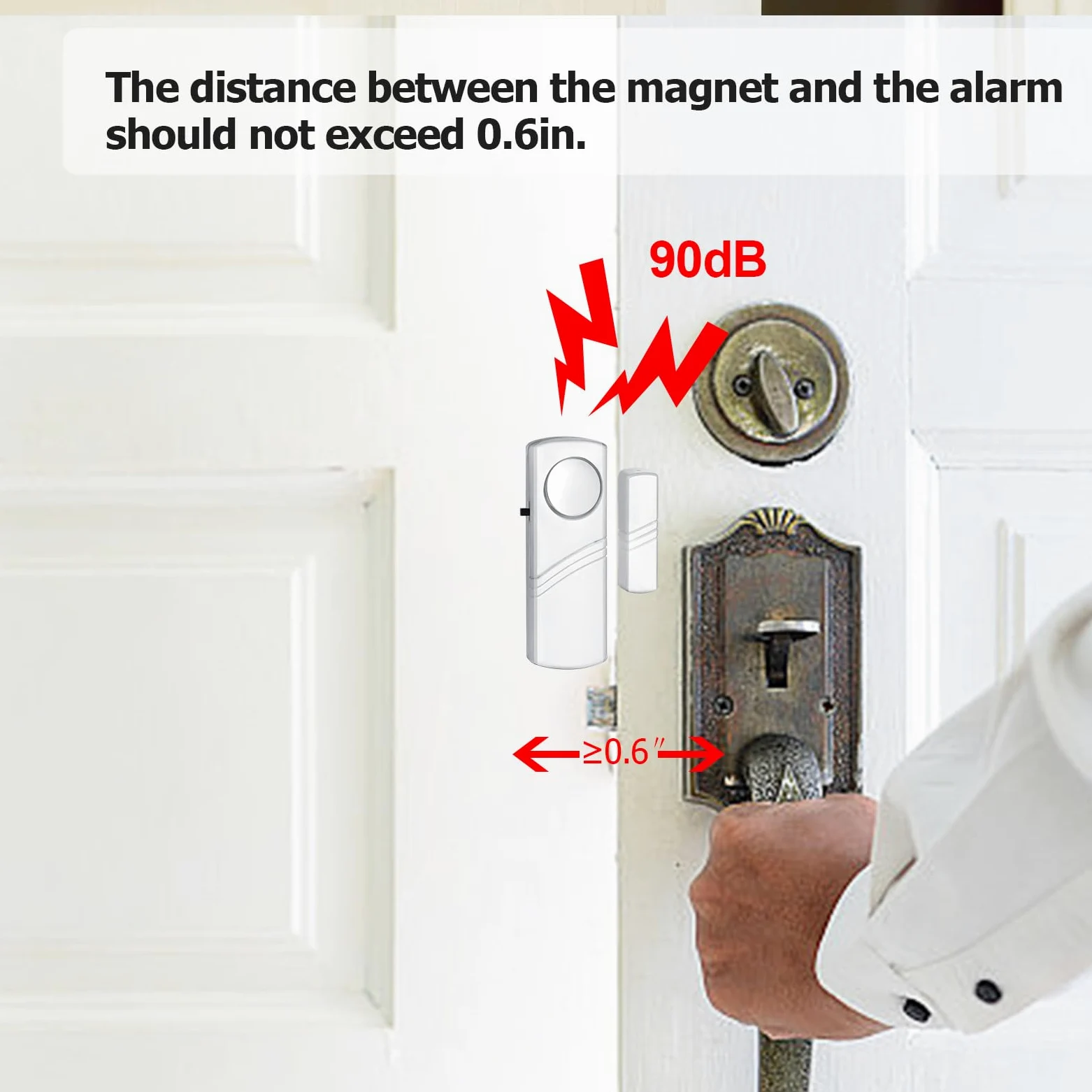 Allarme di sicurezza per porte e finestre, 90 dB, senza fili, con sensore antifurto, per la sicurezza dei bambini, facile installazione, per ufficio, casa, finestra, piscina (confezione da 16)