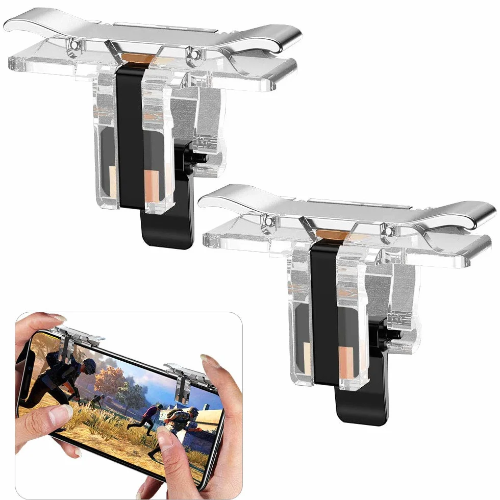 GOLRISEN Pubg Controller di gioco mobile, confezione da 2 pulsanti di gioco per telefono, trigger del telefono Pubg di joystick di controllo sensibile per mira e chiavi di attivazione del fuoco per