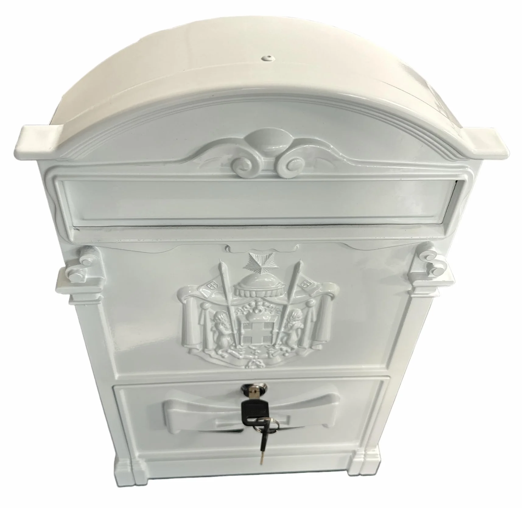 Cassetta Postale Elegante in Alluminio Verniciato 255x88x405H mm Bianco per Esterno