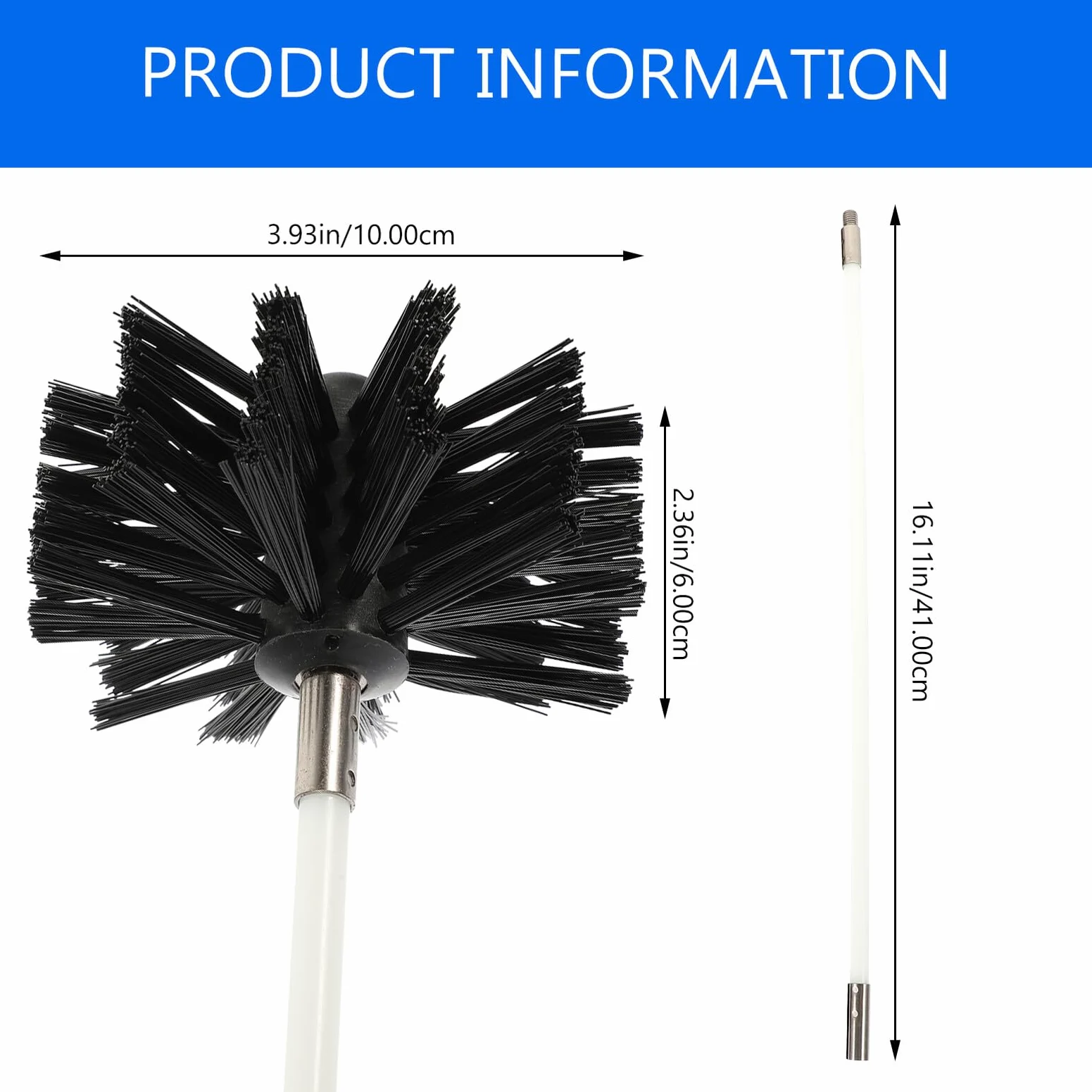 jojofuny Spazzola Interna Nylon Canne e Pulizia Fumarie Filo in Facile Ferro Zincato Installazione Cucina e Casa