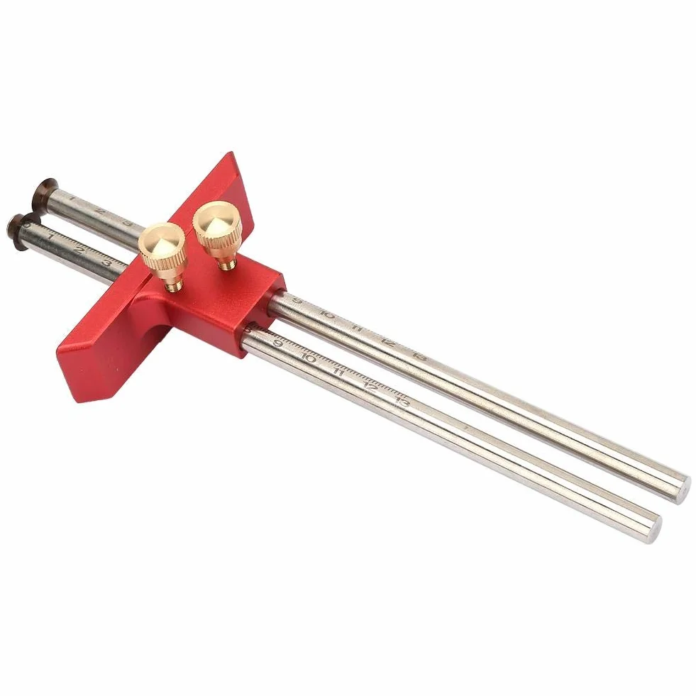 Nikou Marking Gauge- High Precision Woodworking Double Head Scriber Righer Clear Scale Marking Gauge Wood Scribe Tool Carpentry