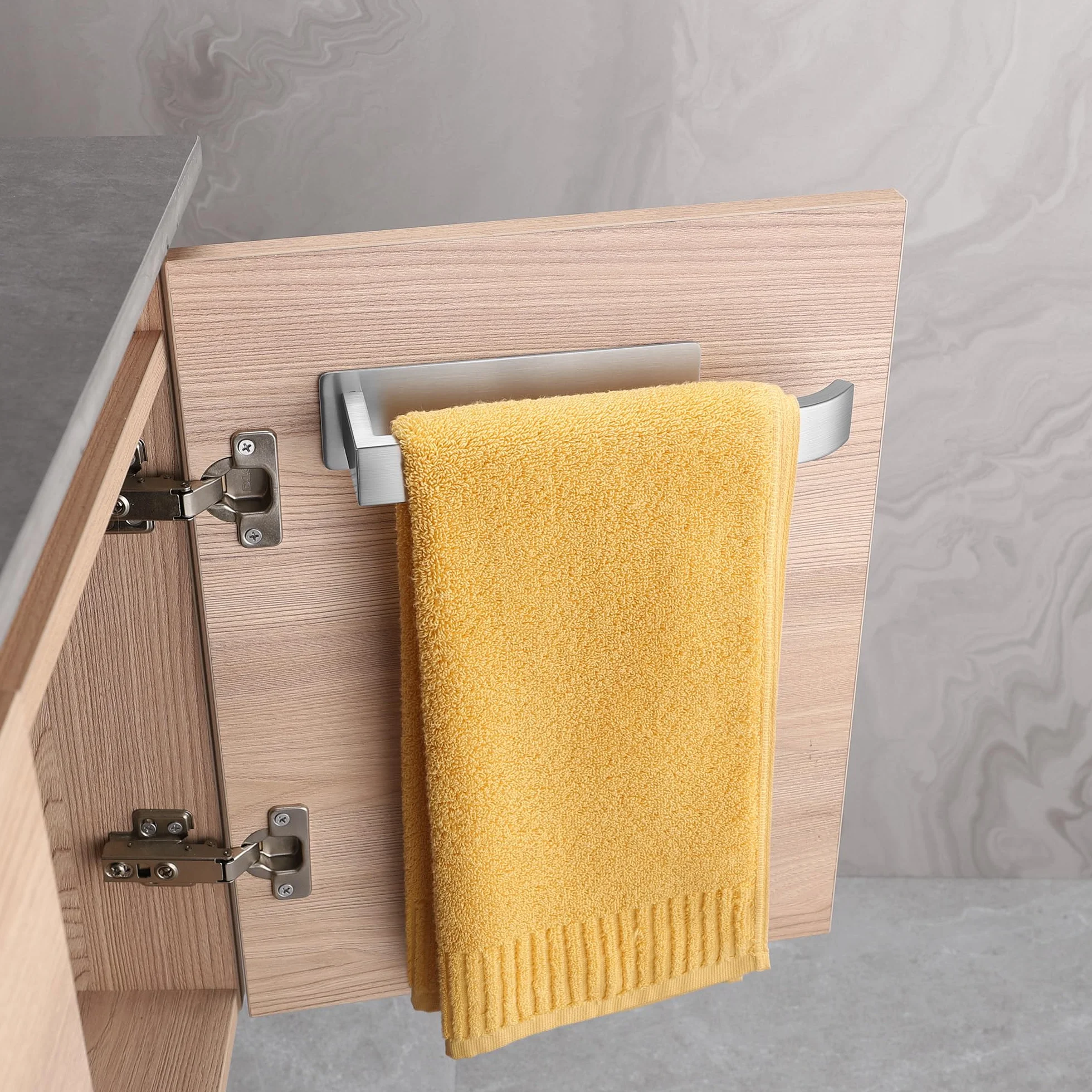 ALOCEO Porta Asciugamani Bagno Adesivo Acciaio Inox Argento 24 cm
