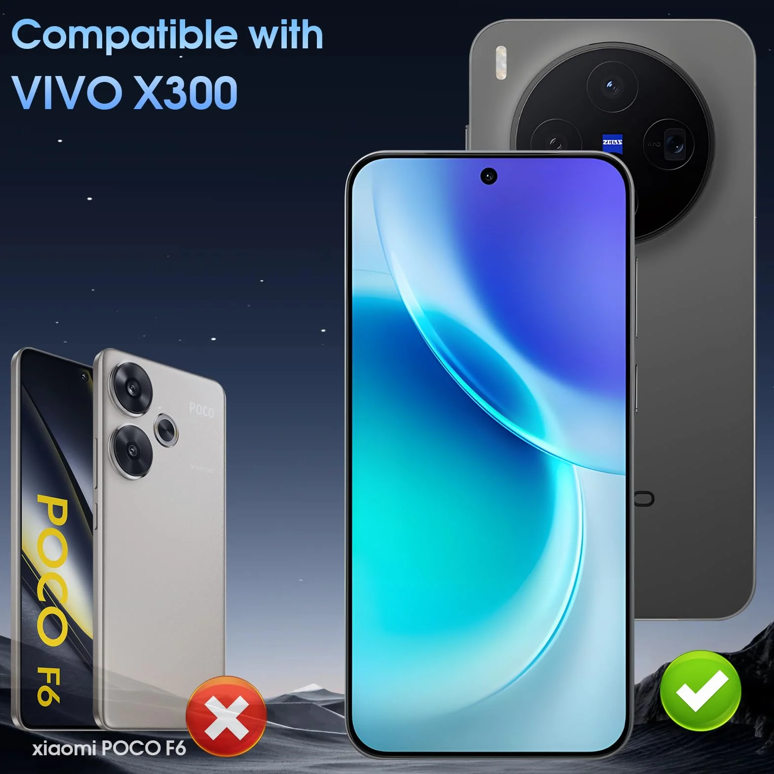 QULLOO per VIVO X300 Vetro Temperato, [3+3 Pezzi] Pellicola Vetro Protettiva & Pellicola Fotocamera, Durezza 9H Vetrino Protezione Schermo Anti Graffio Senza Bolle