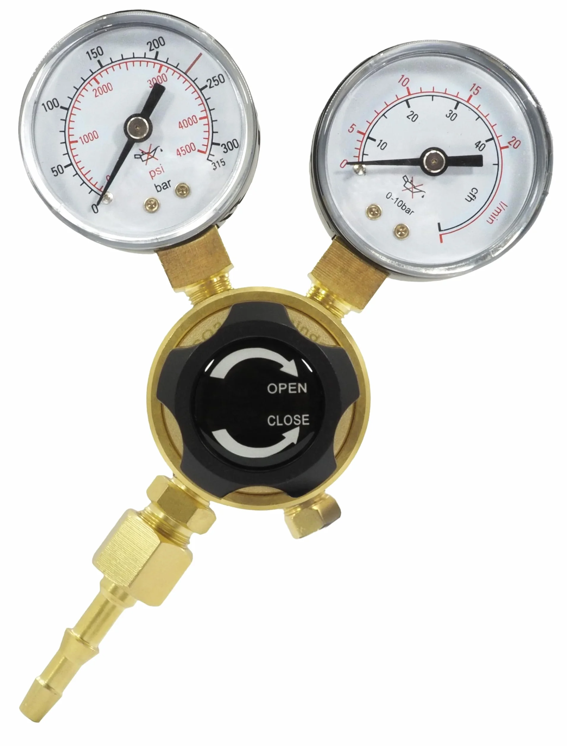 Bombola di gas Argon/CO2 8l 150 bar con riduttore di pressione 2 manometri