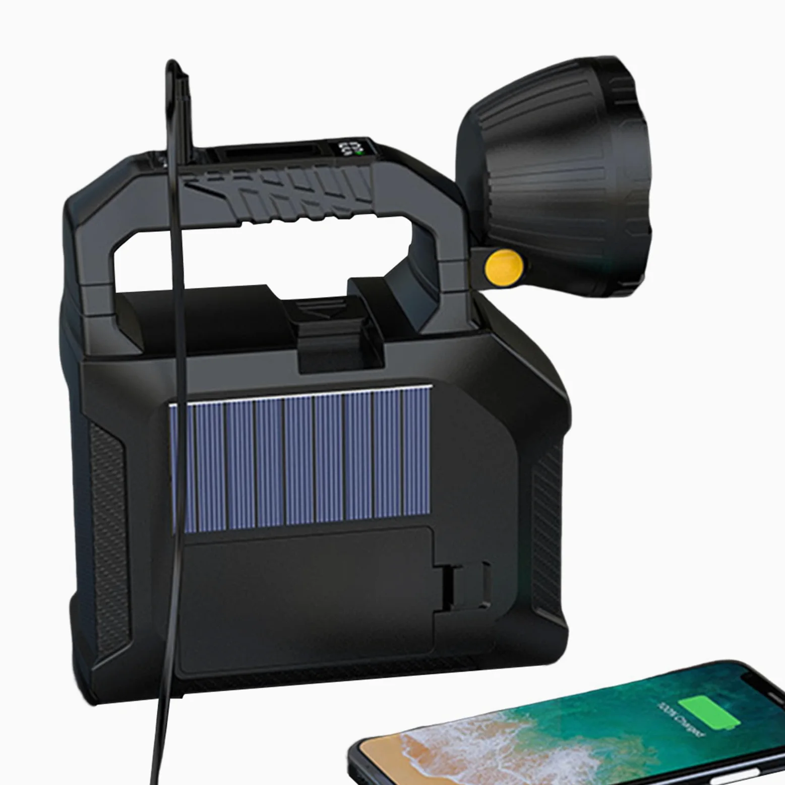 Generico Torcia Solare Luminosa Ad Alta Portatile E Di Lunga Durata | Kit Torcia Ricaricabile Da Campeggio Pesca, Outdoor, Escursionismo, Camminata Notturna, Blackout, Riparazione Auto