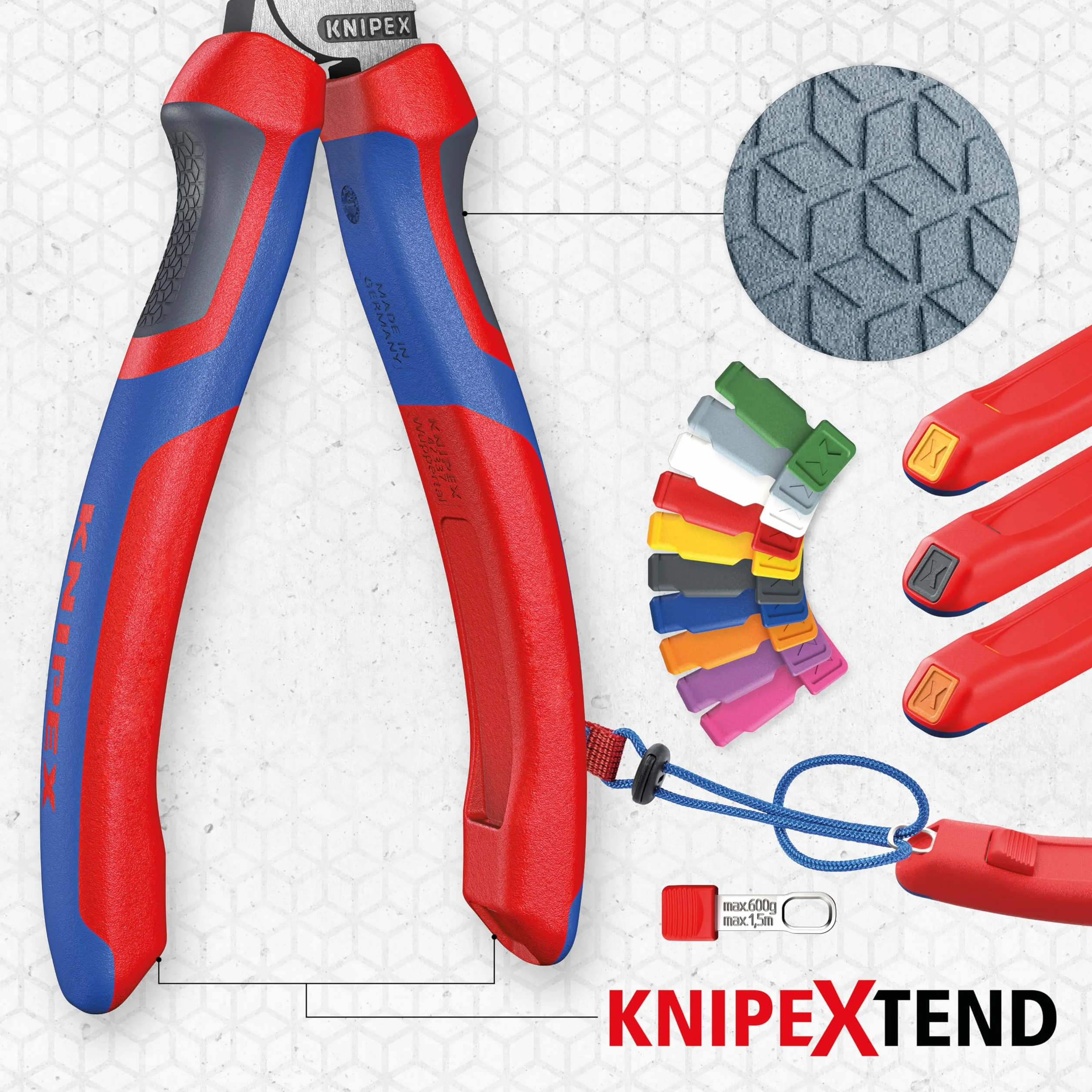 KNIPEX Pinza per meccanica becchi mezzotondi tronchese manici comfort 160 mm 25 02 160