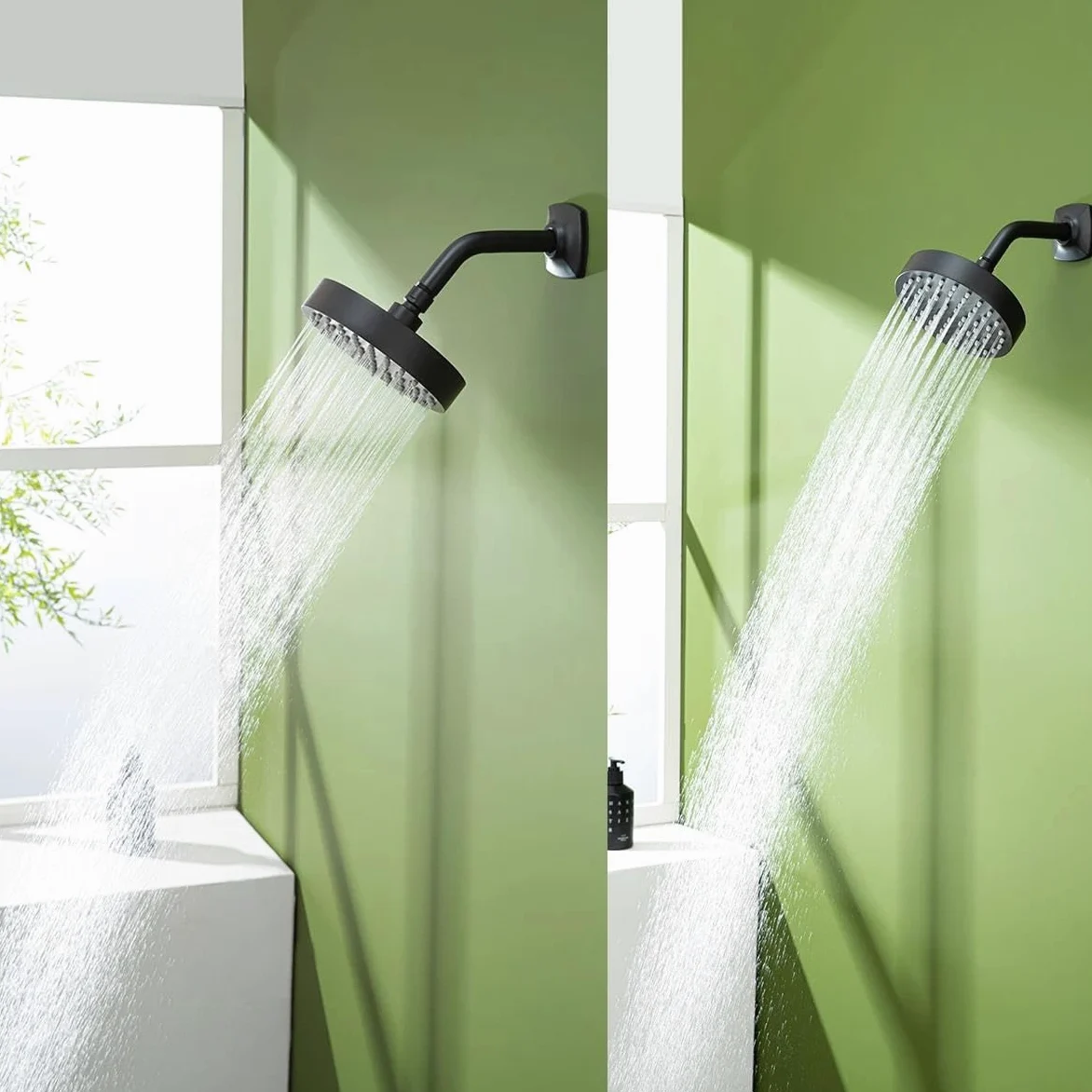 Soffione doccia ad alta pressione in acciaio inossidabile massiccio, rubinetto per doccia a pioggia nero opaco per bagno(Brushed yellow)