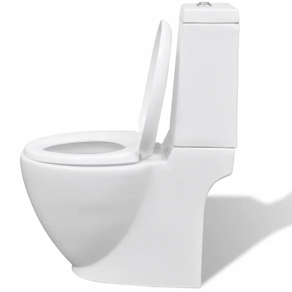 vidaXL Set WC e Bidè in Ceramica Bianco Vaso Water Bidet