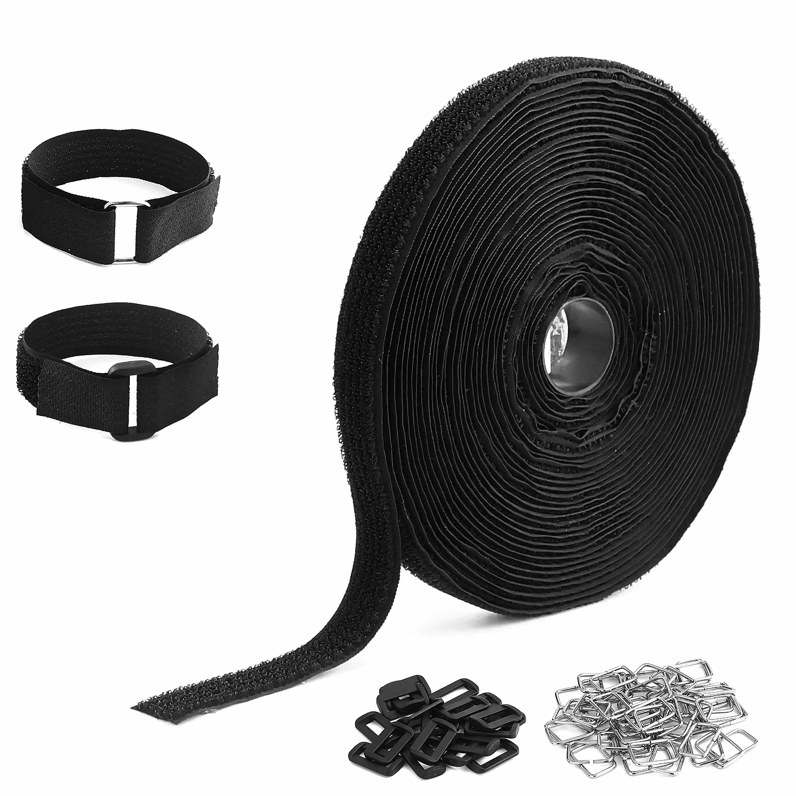 Nastro in Treccia Autoadesivo Nero 2 cm x 10 m per Organizzare Cavi, Fili e Tubi