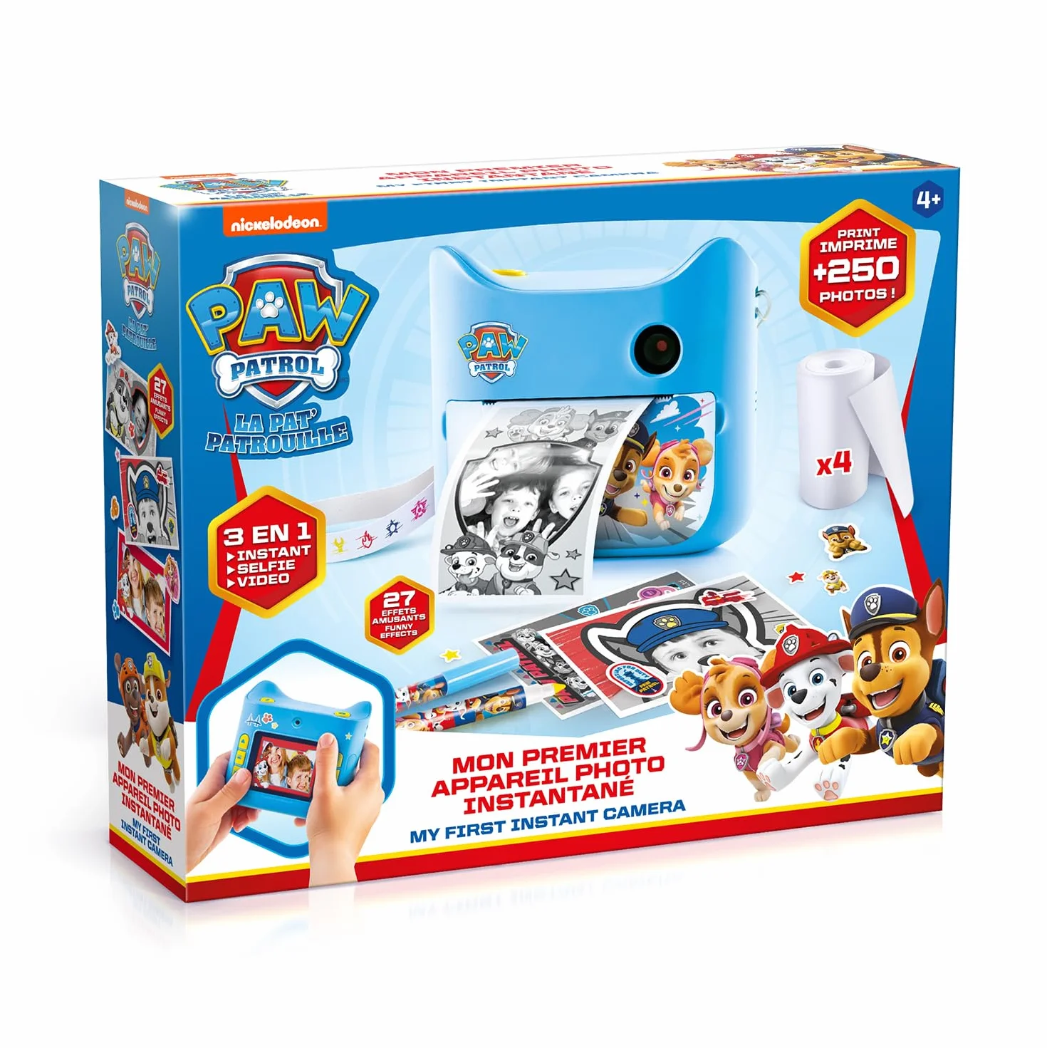 Canal Toys - Photo Creator - PAT'PATROUILLE-Fotocamera a stampa istantanea-con 4 rotoli di carta e 4 feltri-senza inchiostro -PPC 037