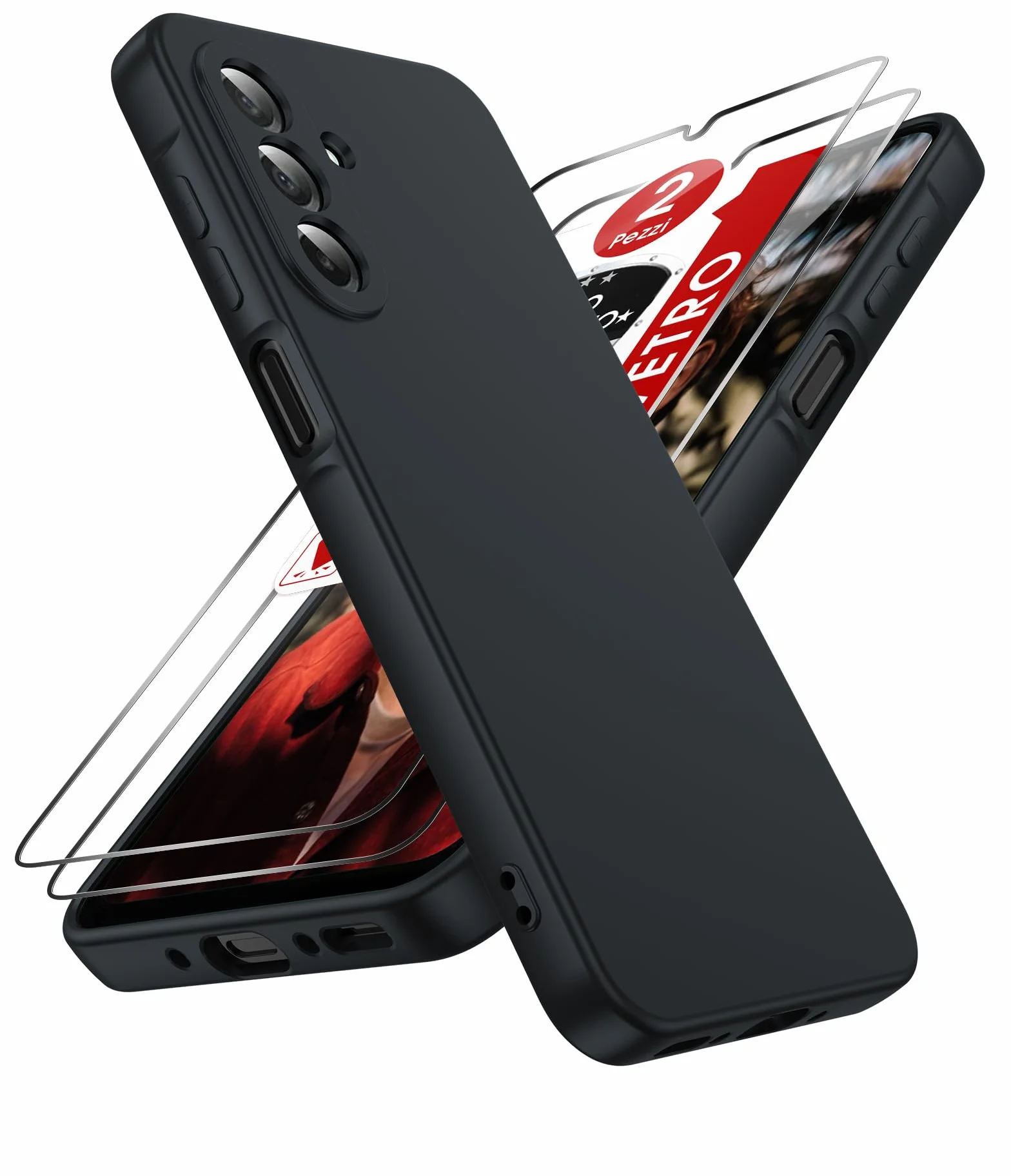 LeYi Cover per Samsung A26 5G con 2 Pezzi Vetro Temperato, Custodia Morbida Silicone Liquida TPU Protettivo Ultra Slim Antiurto, Case con Protezione Fotocamera per Samsung Galaxy A 26