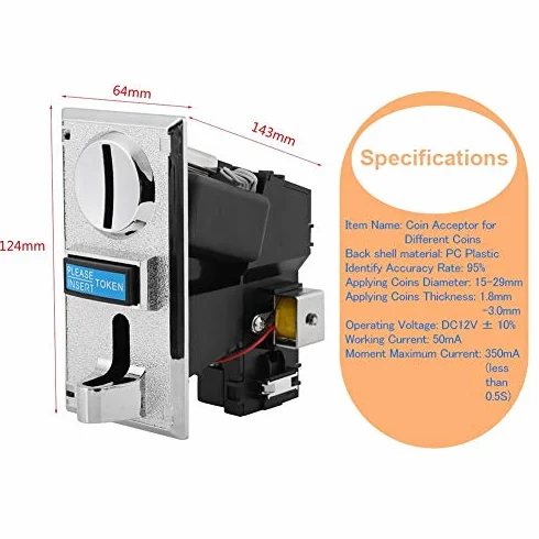 Akozon Accettatore di Monete 6 Tipi per Distributore Automatico