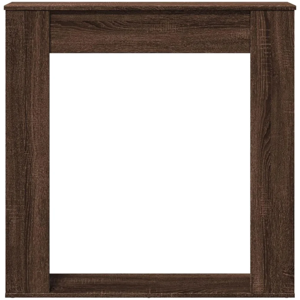 Rantry Arredo Cornice per Camino Rovere Marrone 100x20x100 cm in Truciolato, Mobilia Cornice Camino, Camino da Pavimento con Cornice e Bruciatore, Accessori Camino, Cornice Legno