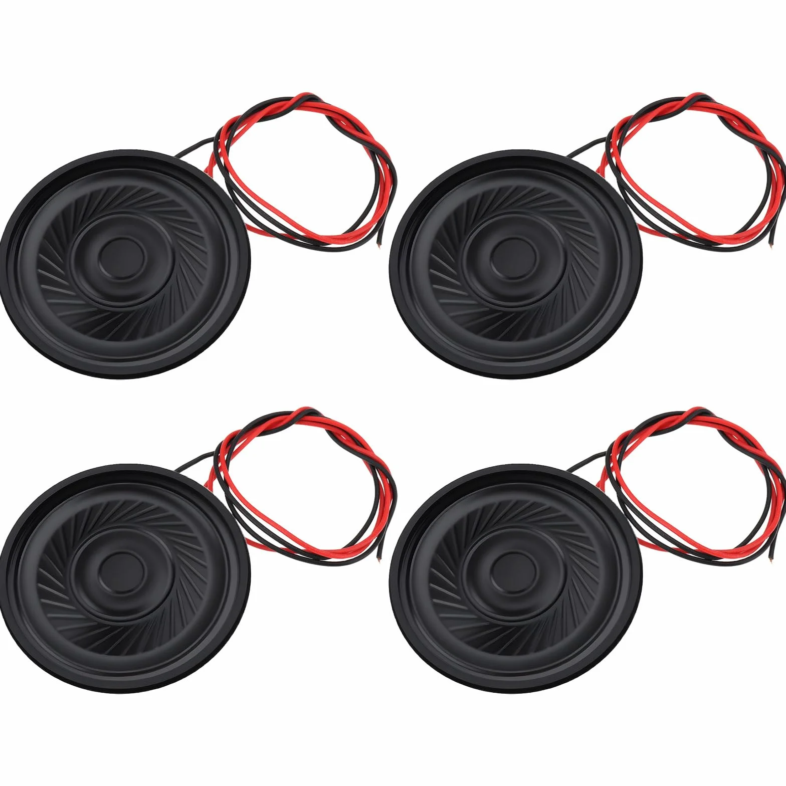 4 Mini Altoparlanti Da 36 Mm 8? 0,5 W Con Cavo Da 10 Cm Per MP3 Campanelli Allarmi Giocattoli
