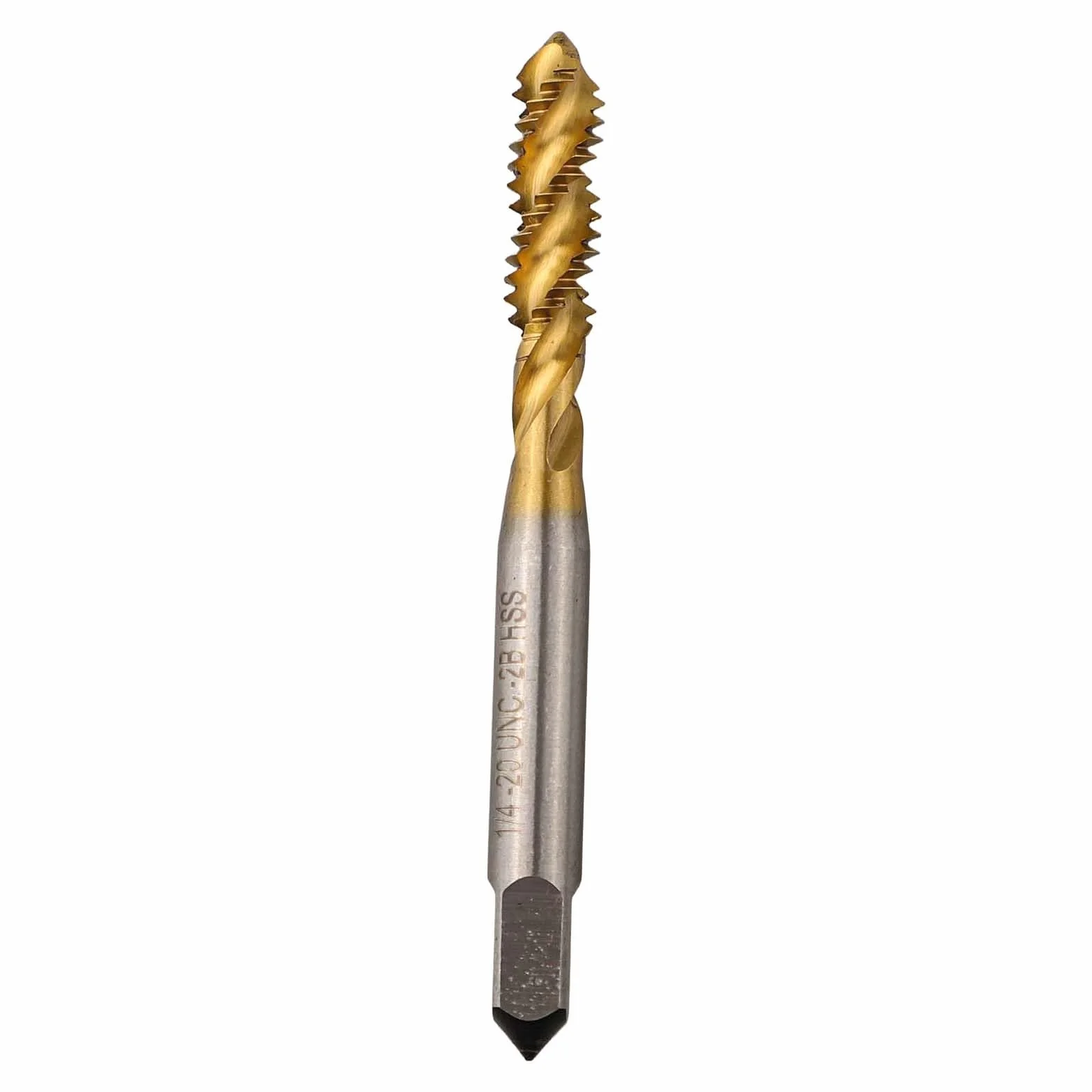 Maschio a spirale scanalato HSS 1/4 20 UNC per maschiatura acciaio alluminio plastica dura