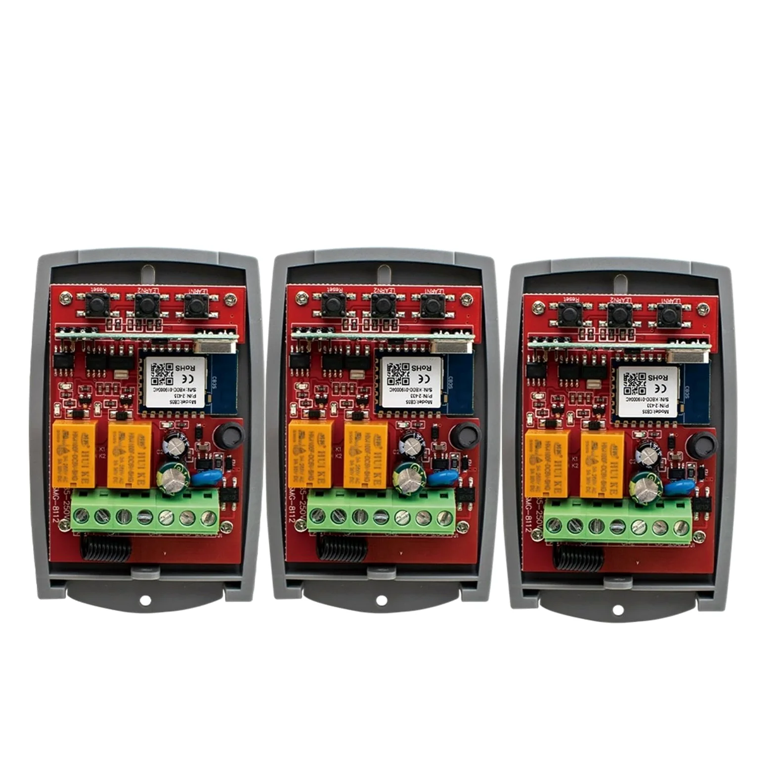 Apricancello automatico Tuya Garage Apriporta Cancello Ricevitore 2ch 433mhz 433.92mhz Universale Fixed Rolling Code Multi Marca Controller Switch con protezione multipla(AC 85-250V WIFI X3)
