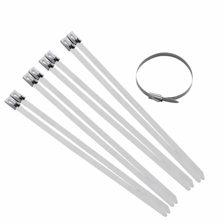 Fascette 100 PZ 7.9 * 100/200/250/300/350/400/500/600mm Fascette in Metallo in Acciaio Inox Cravatte Cinghie di Scarico Tubo di Induzione Fascette Cavi(7.9mmx500mm)