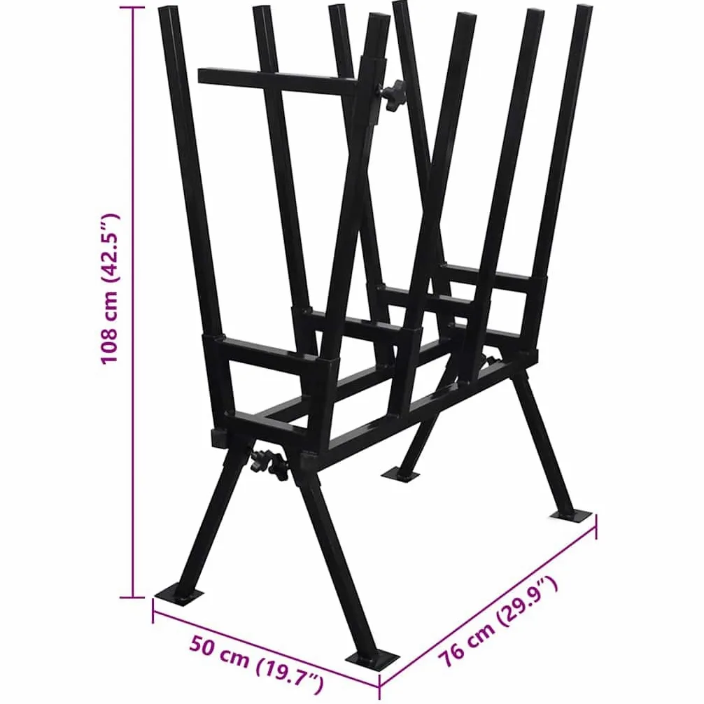 vidaXL Cavalletto Verniciato a Polvere Nero per Segare Legno