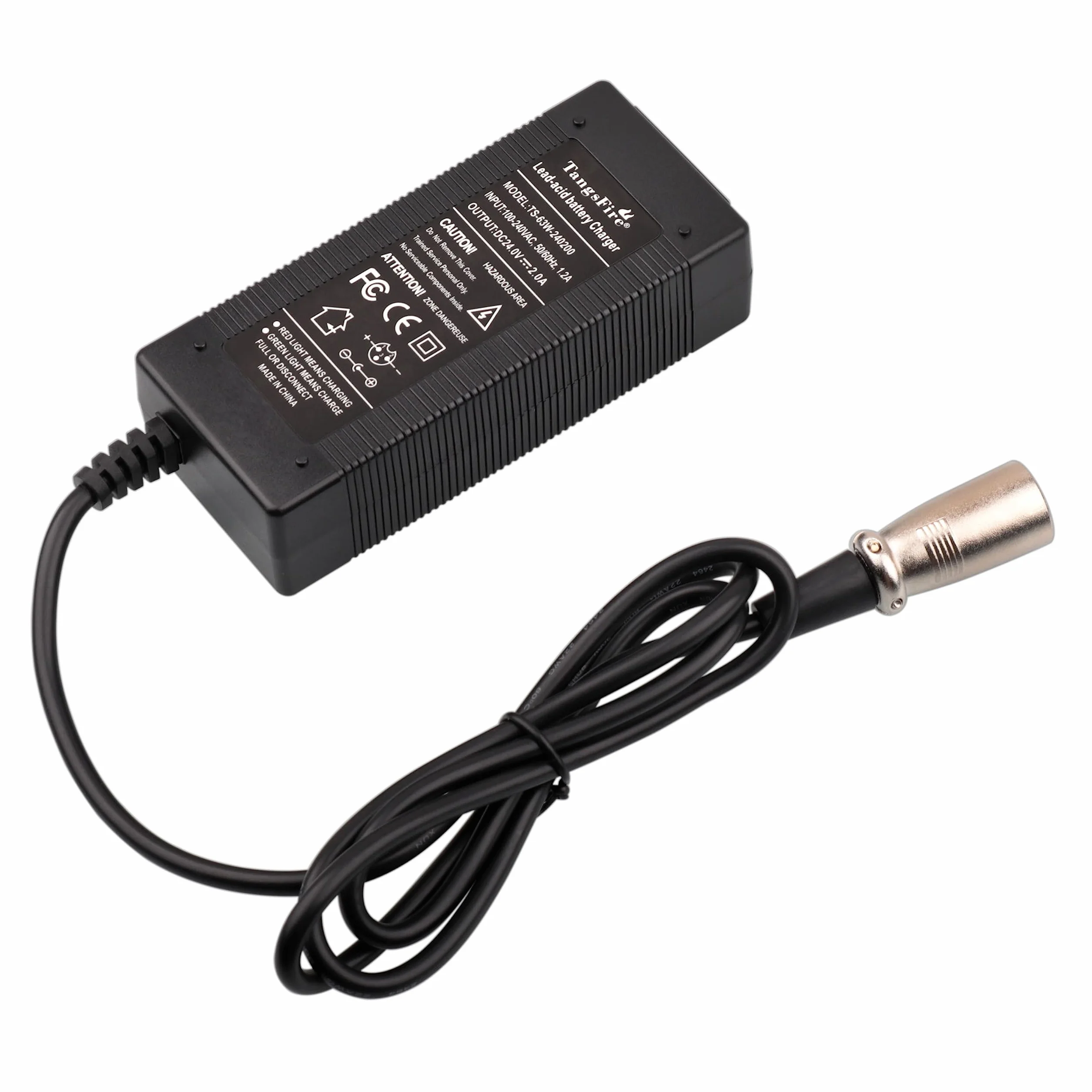 24V Caricabatterie Monopattino Elettrico Bici Batteria al Piombo Acido XLR 4Pin(2+,4-) per Sedia a rotelle Golf Cart