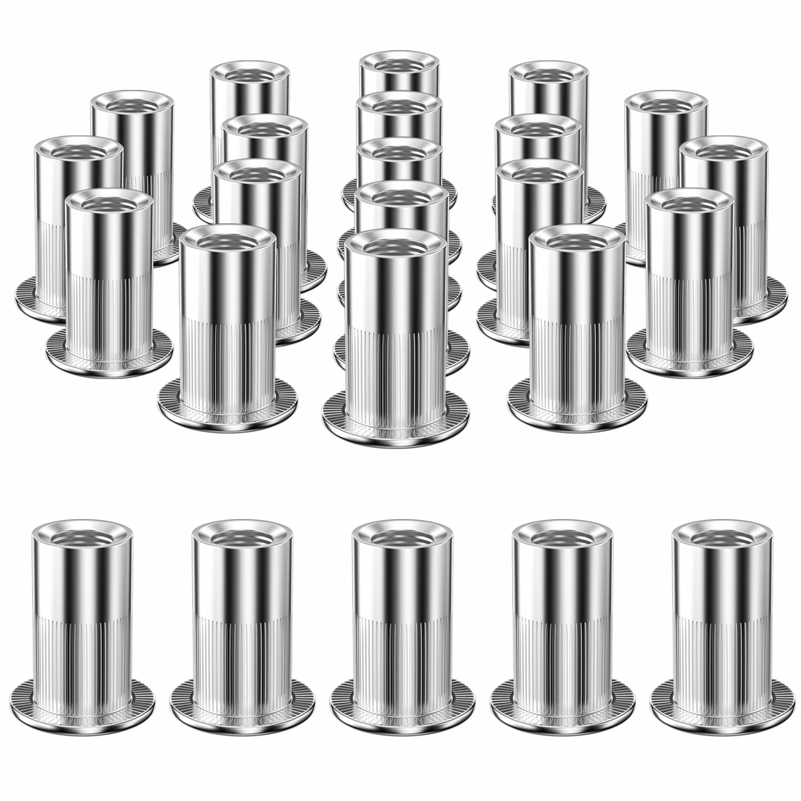 Dadi Rivetti Filettati in Acciaio Inox M6 100 Pezzi Testa Piatta