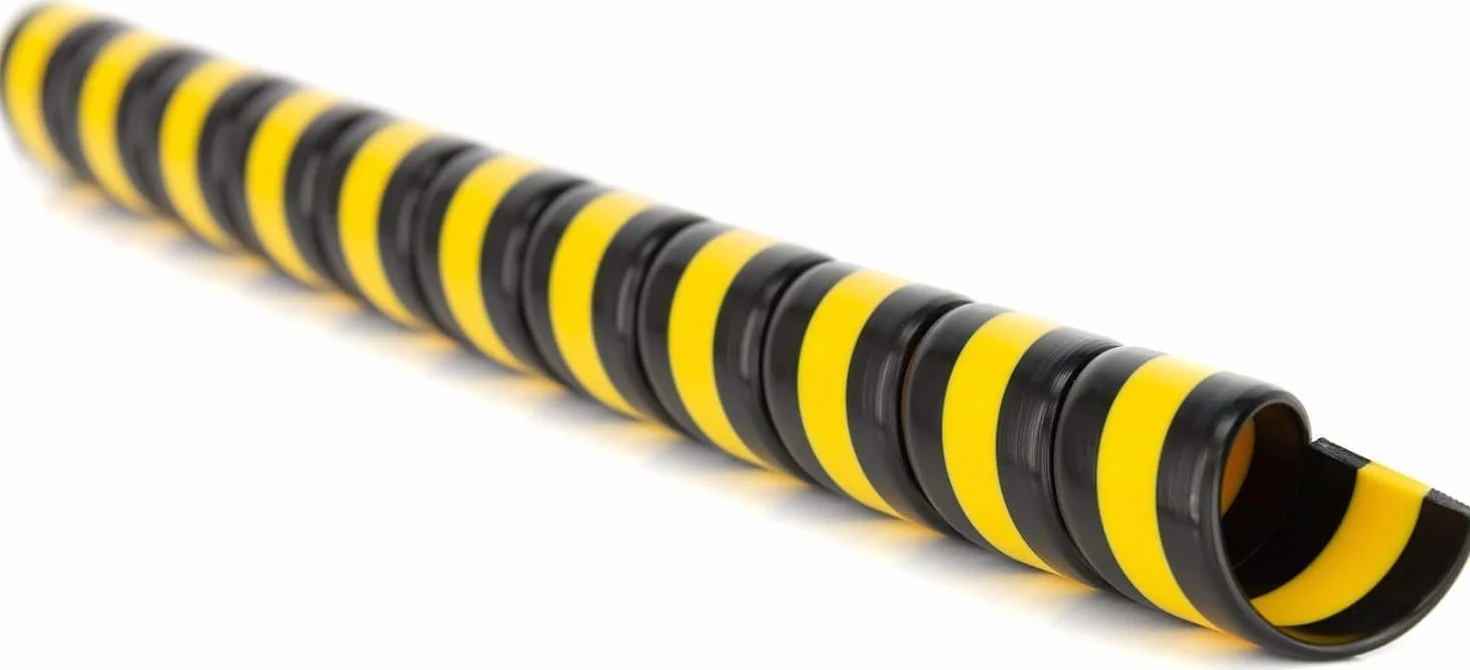 DUO Safe-Spirale Protezione a spirale per tubi idraulici Ø 32 mm, lunghezza 5 m, Spirale protettiva per cavi per il raggruppamento di tubi, colore: nero/giallo