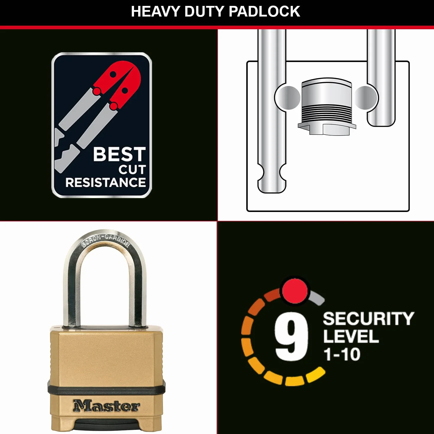 Master Lock Lucchetto ad Alta Sicurezza M175Eurdlf - Ideale per Portali, Garage, Sconto, Medium