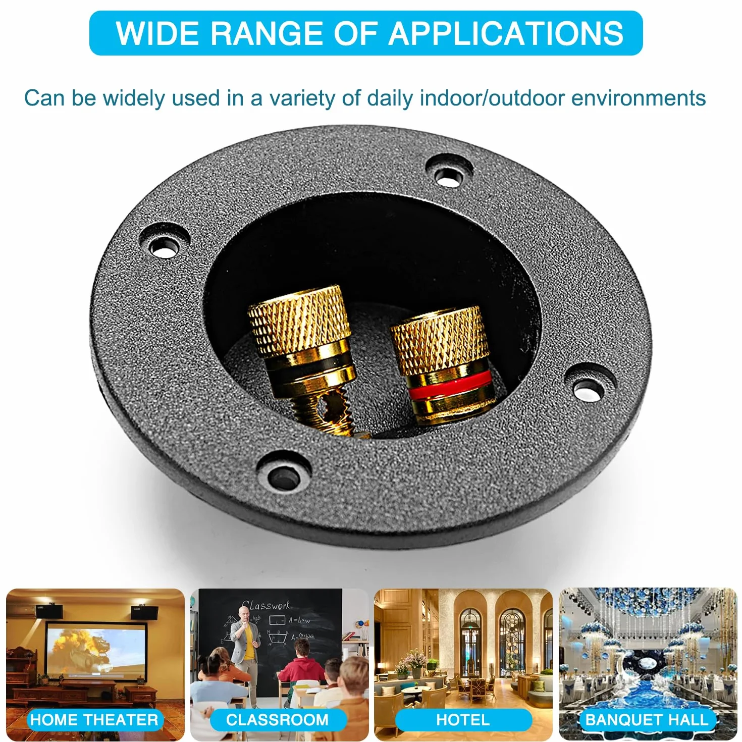 VooGenzek 2 Pezzi Nero 2 Vie Altoparlante Box Terminale Binding Post, Speaker Box Terminal Binding Post Subwoofer Terminale tazza Cassa, Connettori a Molla Rotondi per Subwoofer