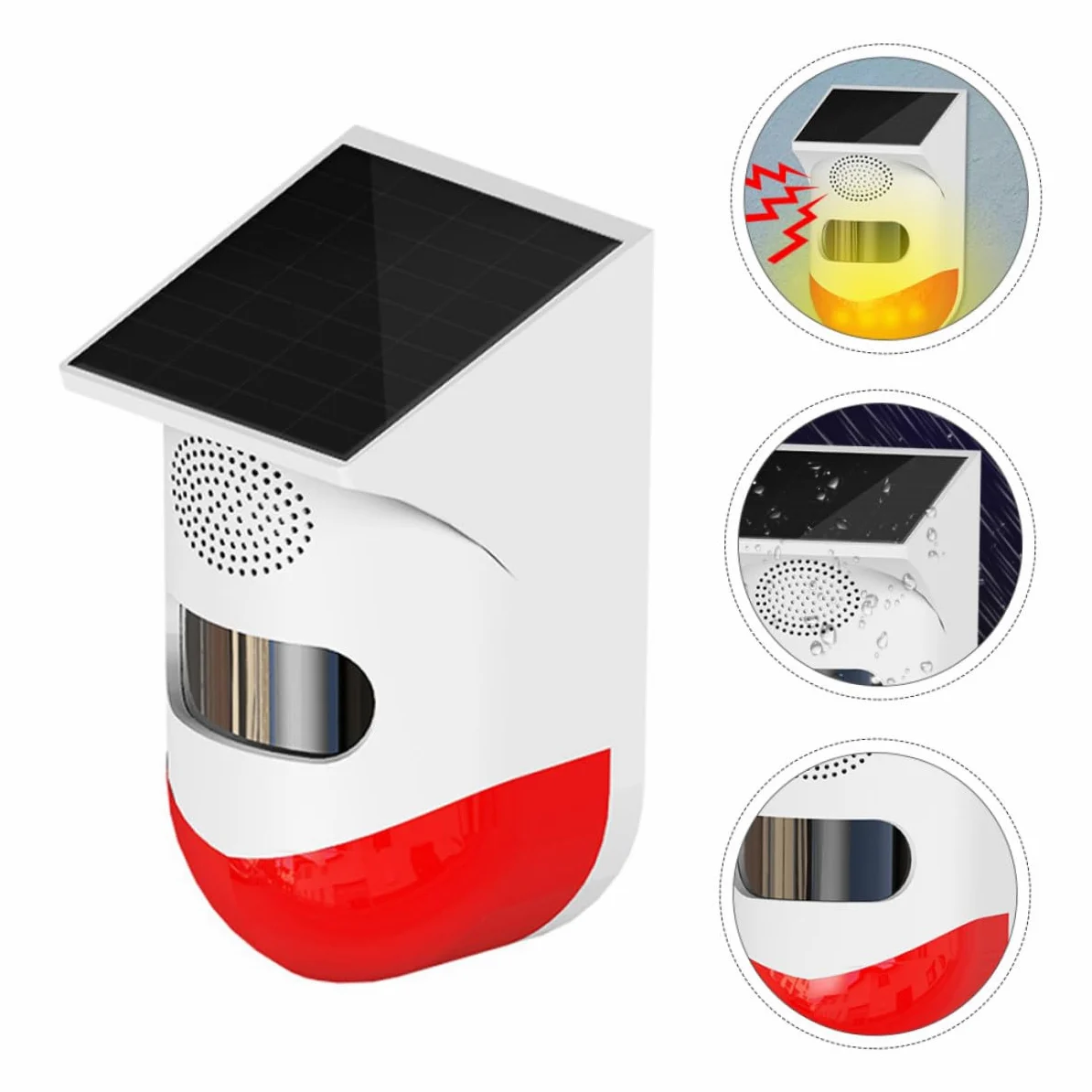 EXCEART Allarme Infrarossi Solare per Esterni Ip67 Sensore di Movimento, Ricarica Solare e Materiale Abs Resistente la Sicurezza Domestica