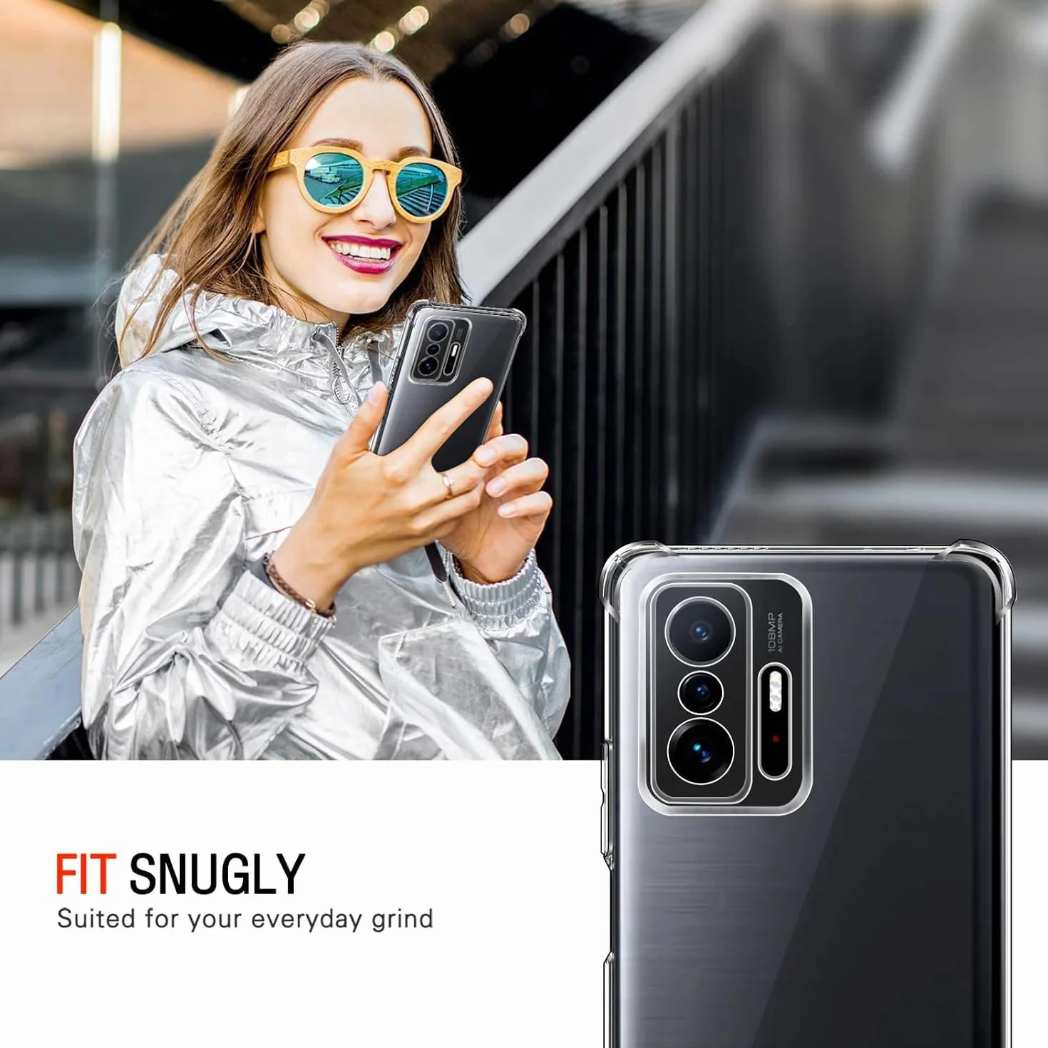 iVoler Cover per Xiaomi 11T 5G / Xiaomi 11T Pro 5G, Custodia Trasparente per Assorbimento Degli Urti con Paraurti in TPU Morbido, Sottile Morbida in Silicone TPU Protettiva Case