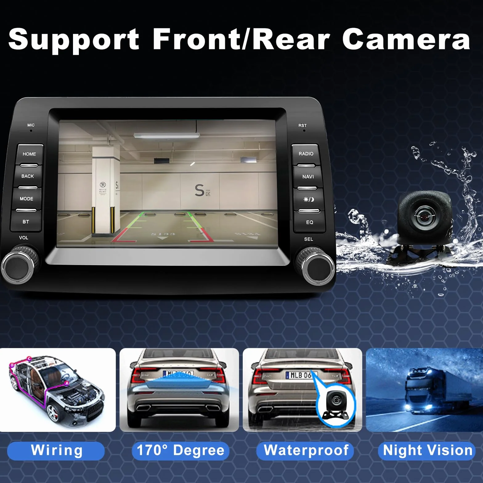 Autoradio per Fiat Panda 169 (2003-2012) con Android Auto e CarPlay Wireless, RDS Car Radio Android Stereo con Telecamera Retromarcia/Mic/CANbus BOX/App Store 2G+32G