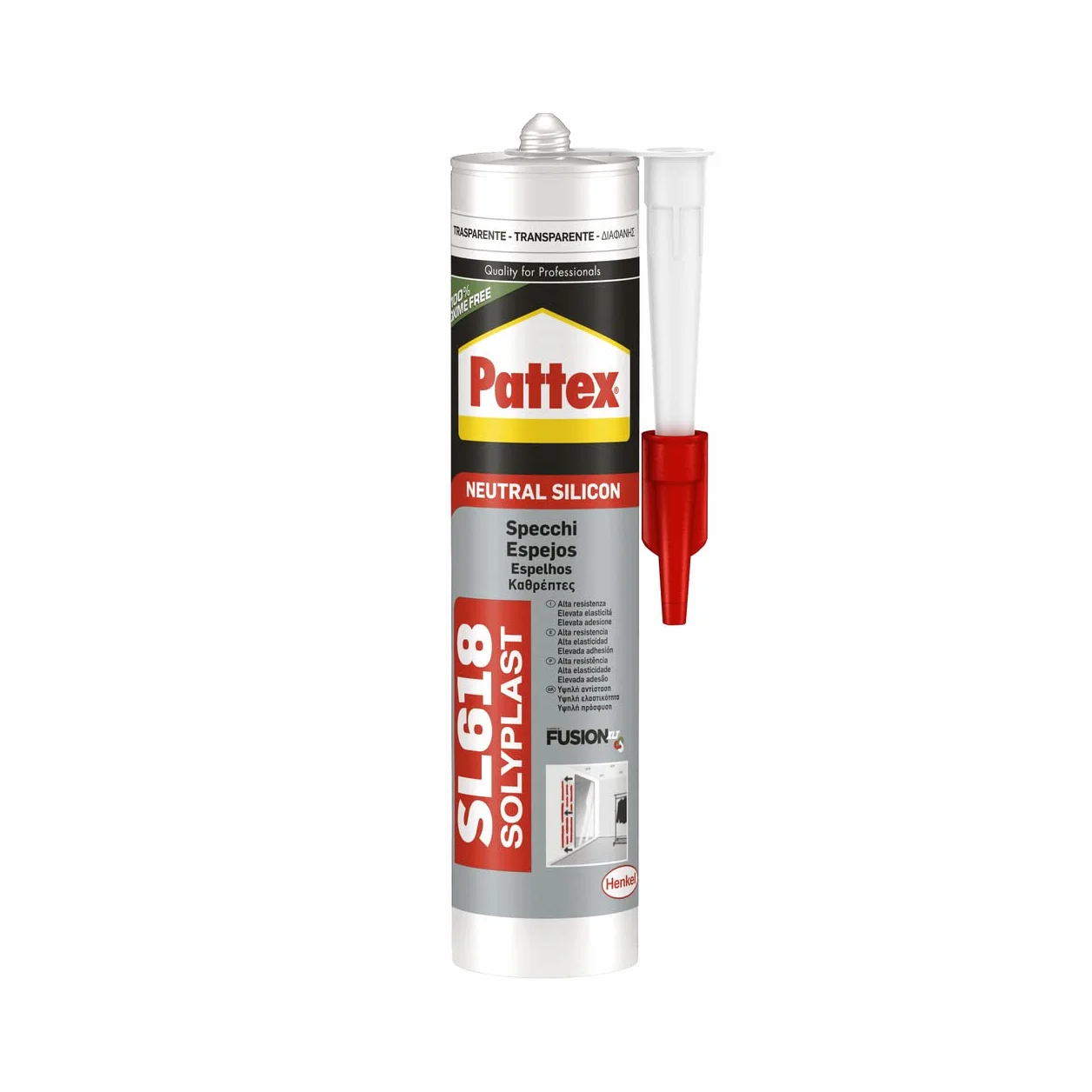 Pattex Sigillante Silicone SL618 Specchi Neutro Trasparente 300 ml