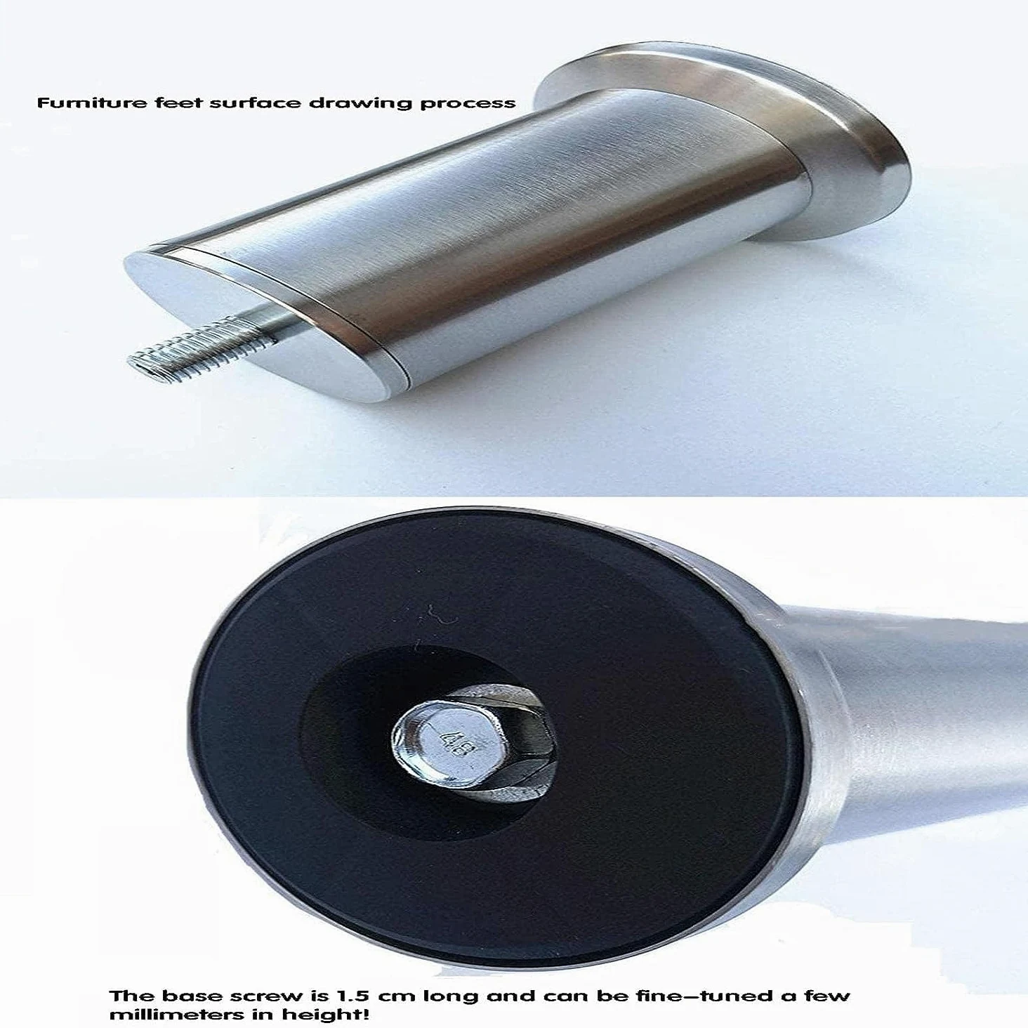 Feng Shui， Gambe per tavoli per mobili Resistenti 4 Pezzi Piedini per mobili in Altezza Regolabile Gambe per mobili in Acciaio Inossidabile 3-73 cm Piedini di Supporto per mobili in Metallo Gambe