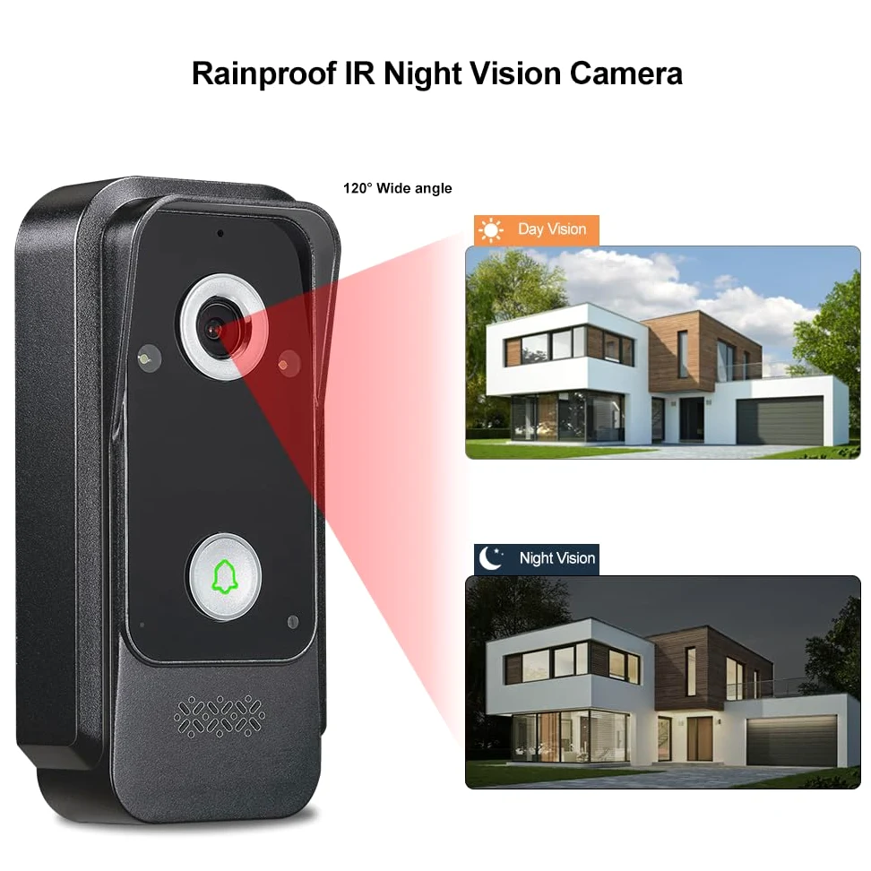 Sistema di videocitofono cablato con schermo a colori IPS da 7 pollici, videocitofono HD 1080P e telecamera da 2 megapixel con supporto per sblocco, citofono bidirezionale