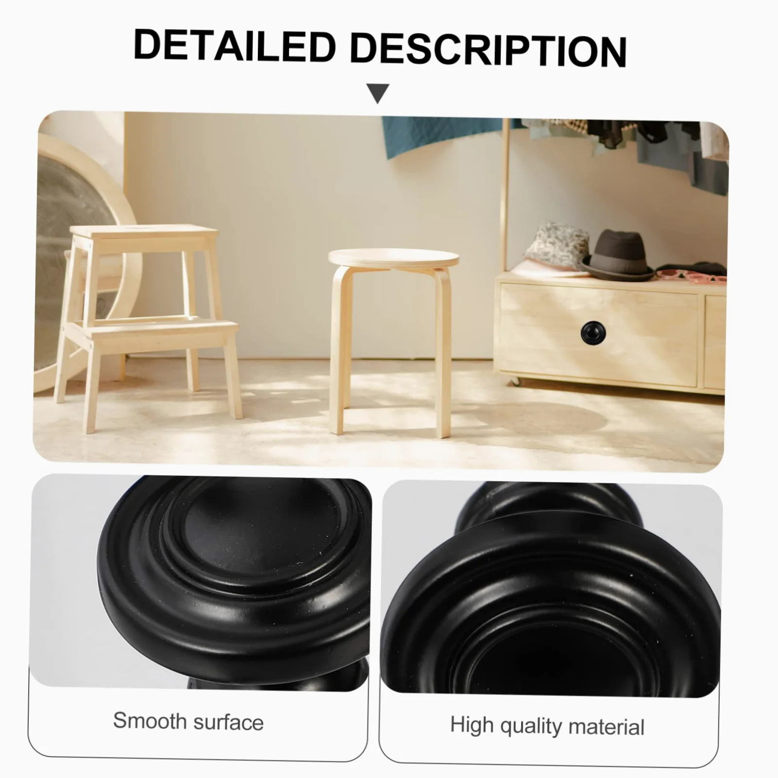 Pomelli Rotondi Neri in Lega di Zinco per Porte e Cassetti 12 Pezzi | Finitura Stile Nordico, Lavorazione Accurata, Design Essenziale e Unico, per Mobili e Armadi
