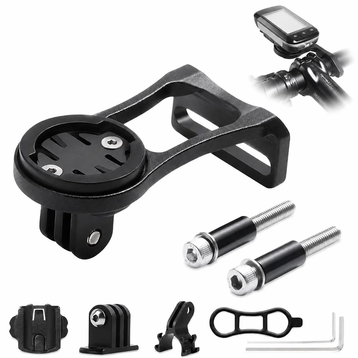 Contachilometri per Bici, Supporto Computer Bici, Lega di Alluminio Ciclismo Gomma a Pedale Supporto per Bici Regolabile Supporto per Bicicletta Regolabile per Garmin, IGPS