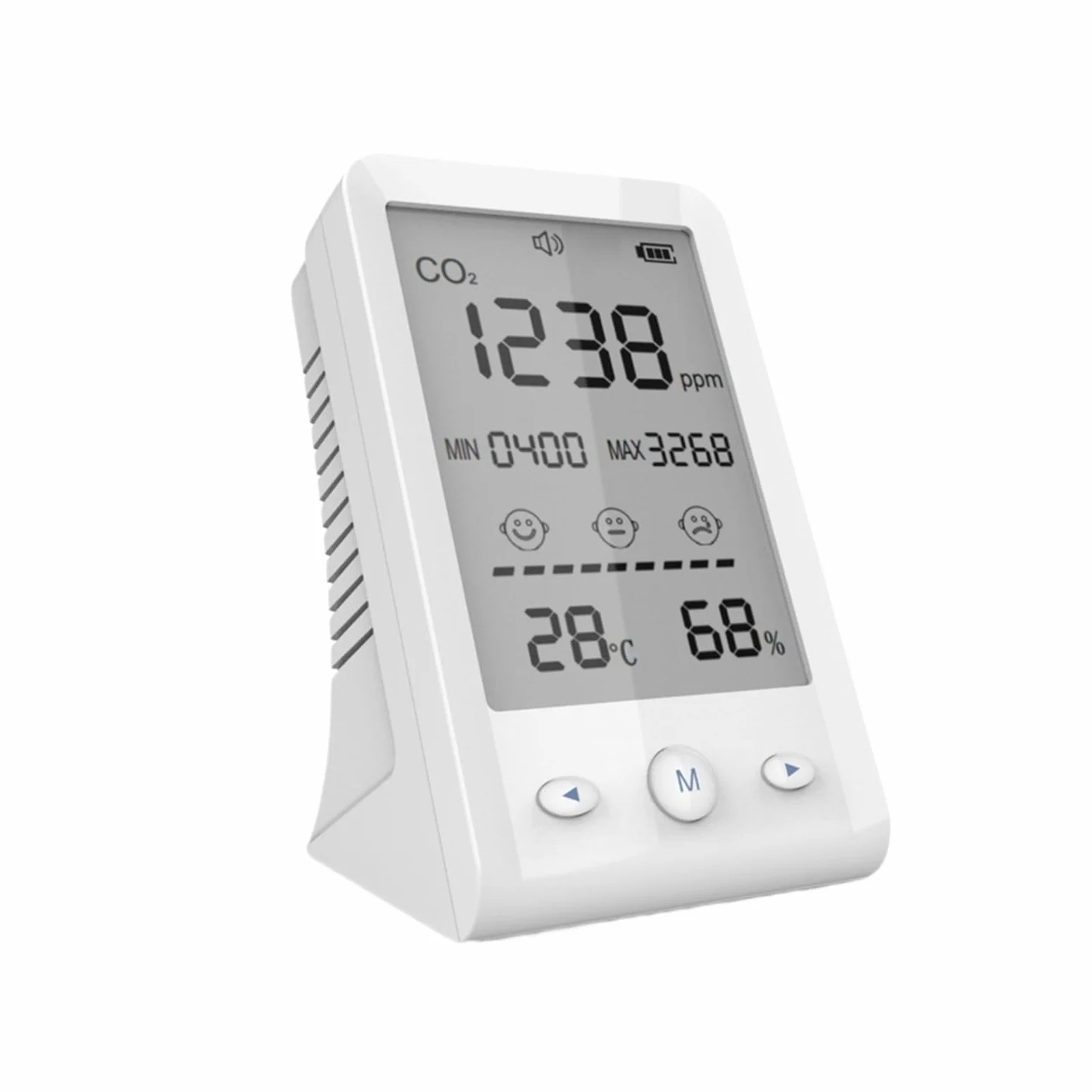 Monitoraggio della qualità dell'Aria, Misuratore di CO2, rilevatore Temperatura e umidità, analizzatore Gas Monitor a qualità 'Aria 3 in 1 con Display LCD