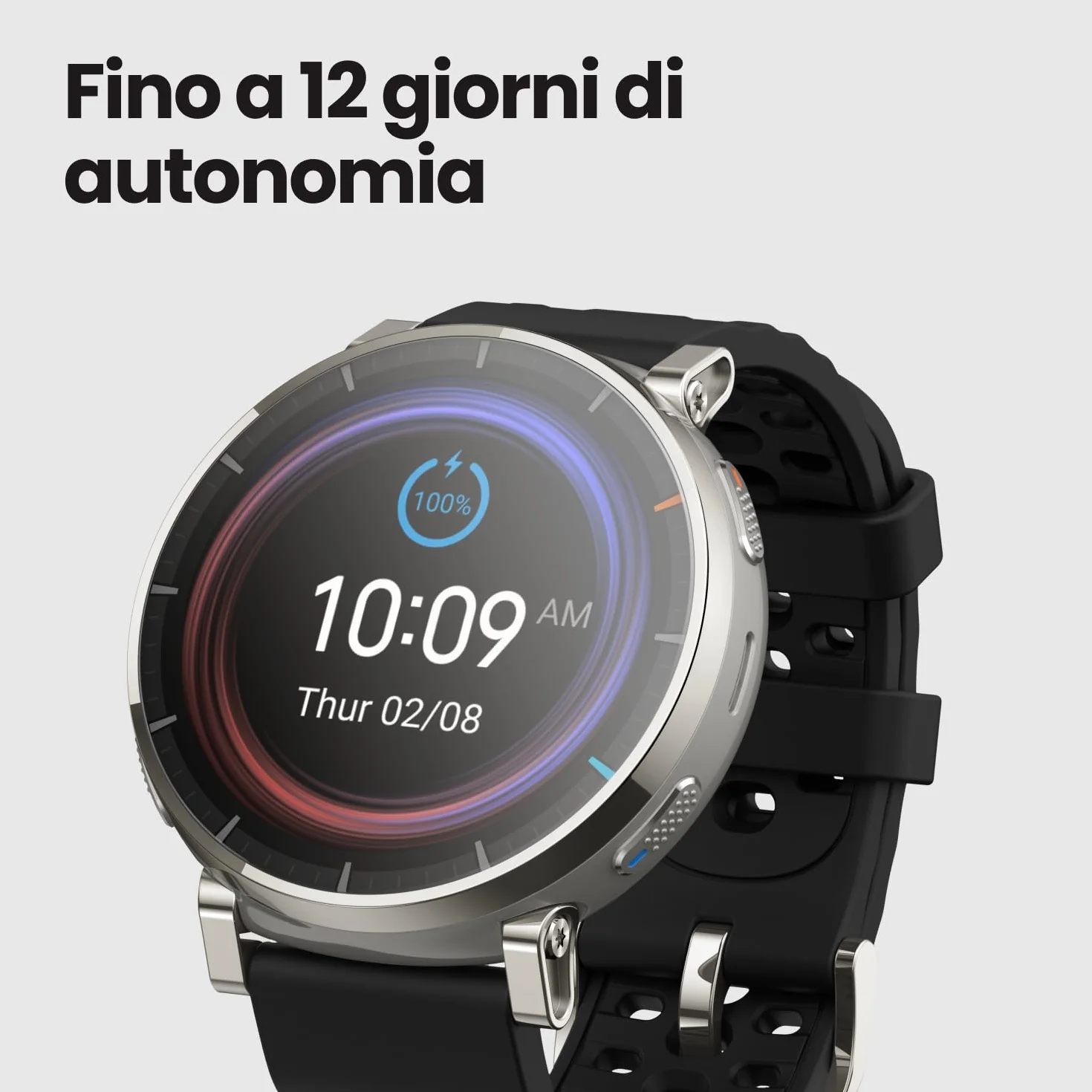 Amazfit Active 3 Premium 45mm Smartwatch GPS Running, AMOLED 1,32” Vetro Zaffiro, Batteria 12gg, 4GB, NFC, Mappe Offline, 170+ sport, 5 ATM, Cardiofrequenzimetro e Fitness Tracker per Android e iPhone