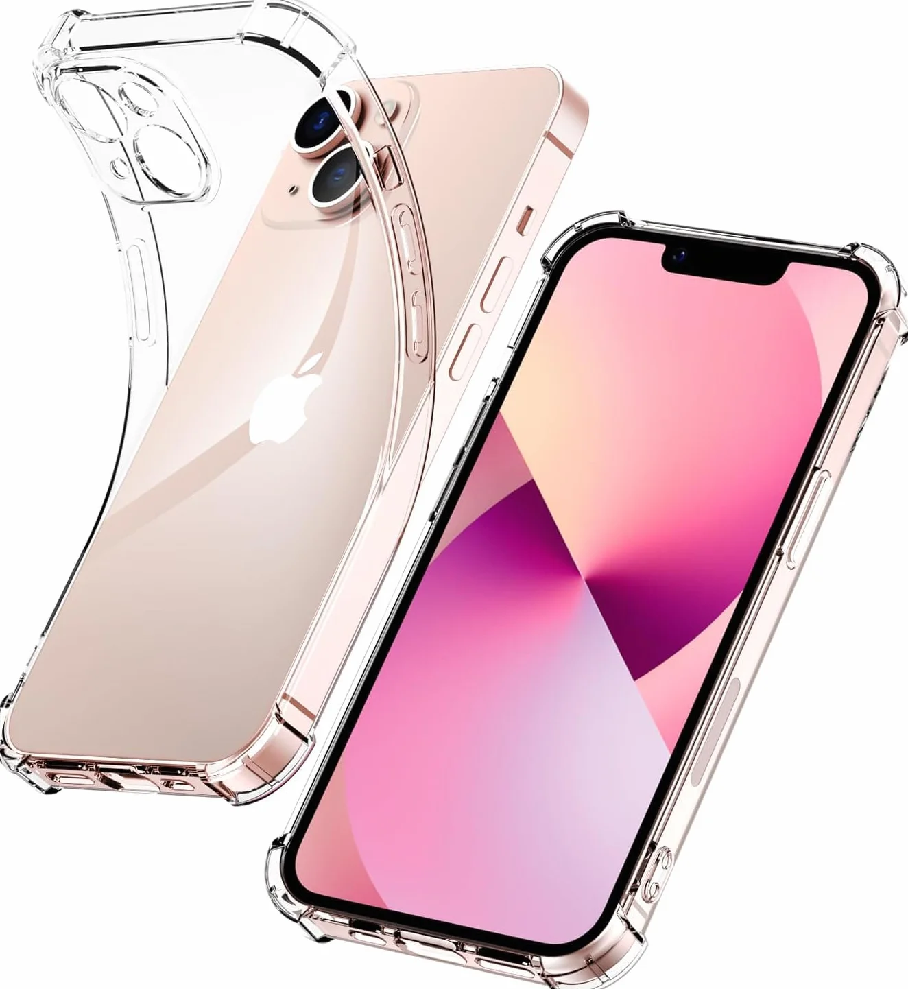 Captor Cover iPhone 13 Trasparente TPU Morbido, Silicone Flessibile, Antiurto, Shockproof, Paraurti, Assorbimento Urti, Protezione Totale, Anti Ingiallimento Resistente iPhone 13 Cover