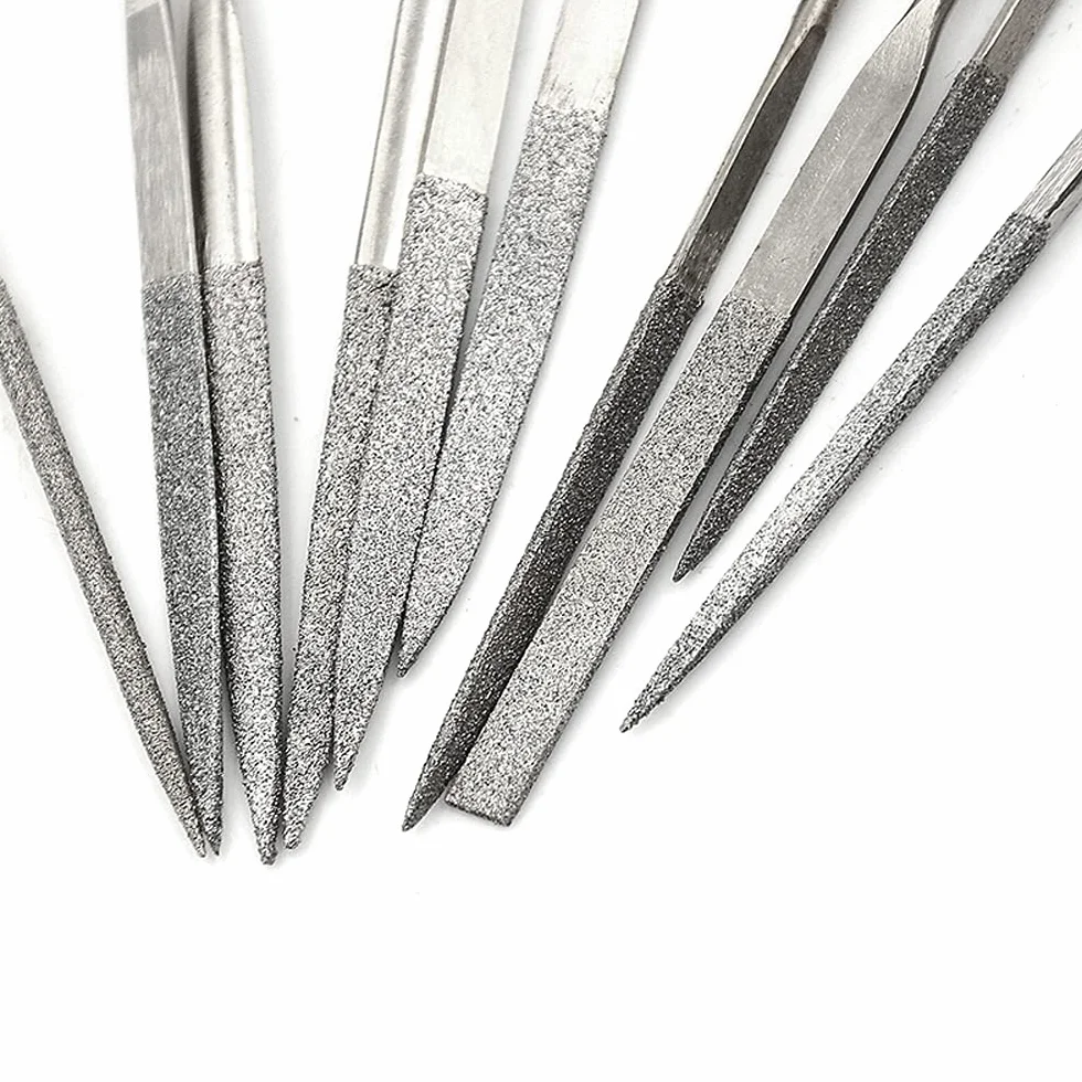 Set di Lime Diamantate in Titanio 10 Pezzi, Lime ad Ago di Precisione Multifunzionale