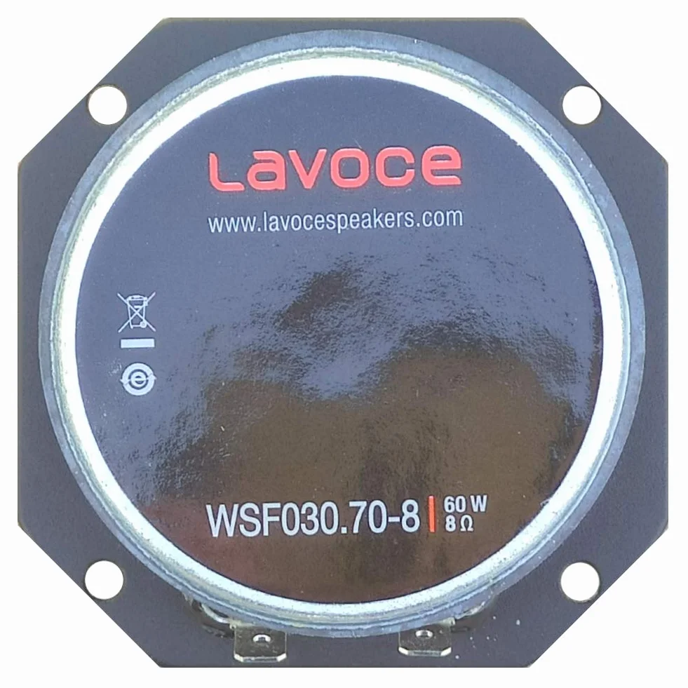 LA VOCE 1 WOOFER ITALIANA WSF030.70-8 altoparlante da 8,20 x 8,20 cm da 30 watt rms e 60 watt max con impedenza 8 ohm sensibilità 85,5 db per casa, 1 pezzo