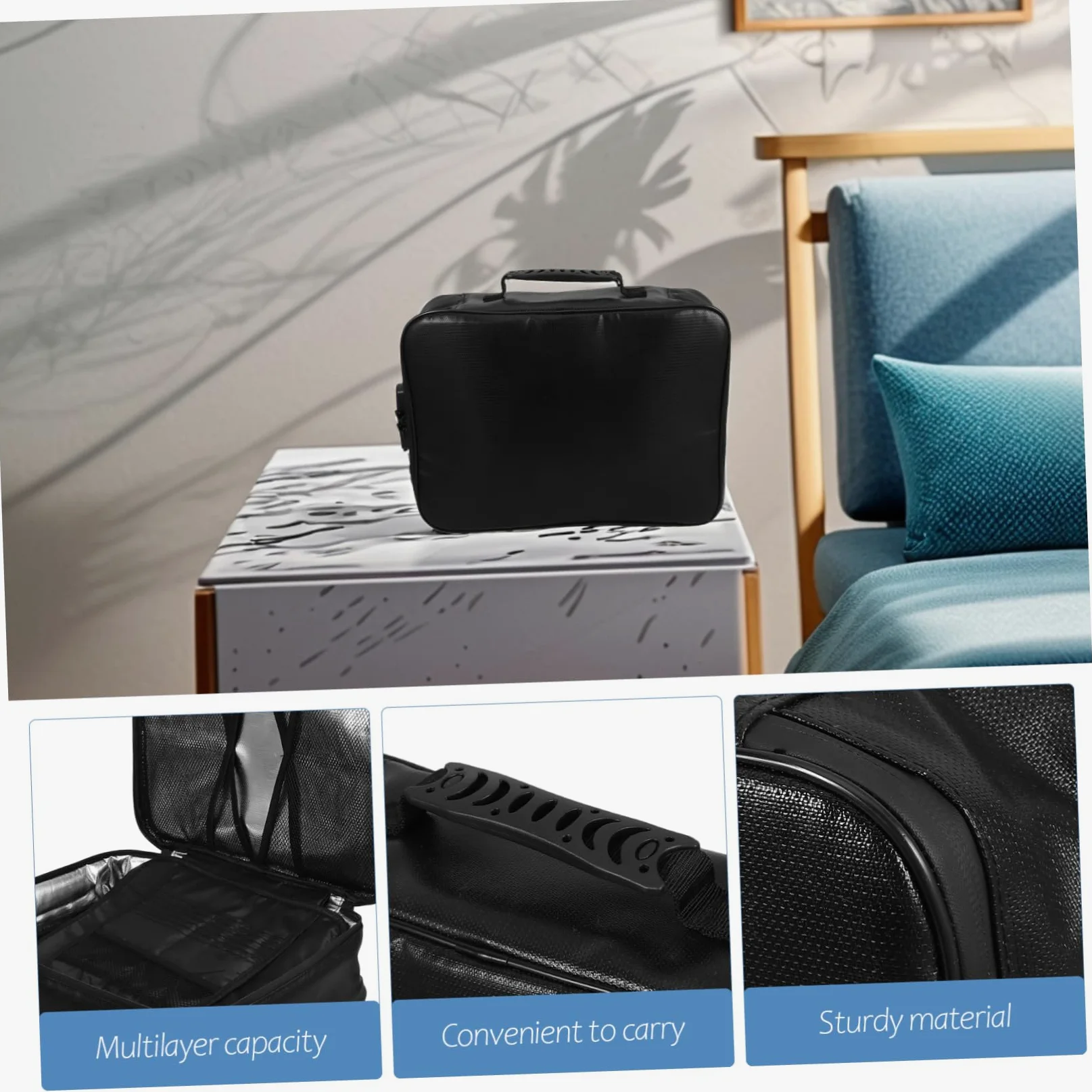Mipcase Borsa per Documenti Ignifuga, Organizza Documenti con Serratura e Manico, Multistrato, per Certificati e Carte Importanti, Uso Domestico