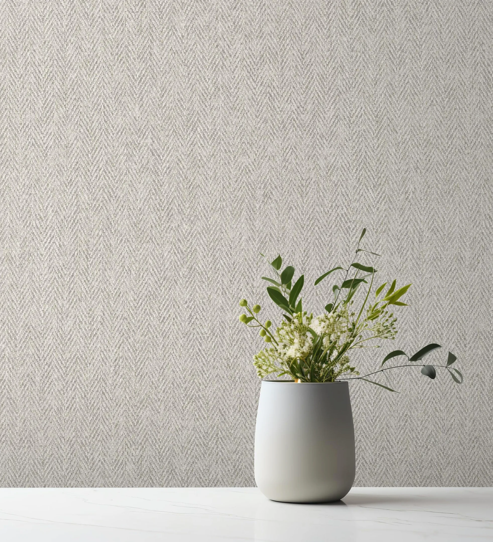 GAULAN 683564 - Carta da parati a spina di pesce con microtexture in tonalità grigie per pareti soggiorno camera da letto corridoio sala da pranzo - Rotolo di 10 m x 0,53 m