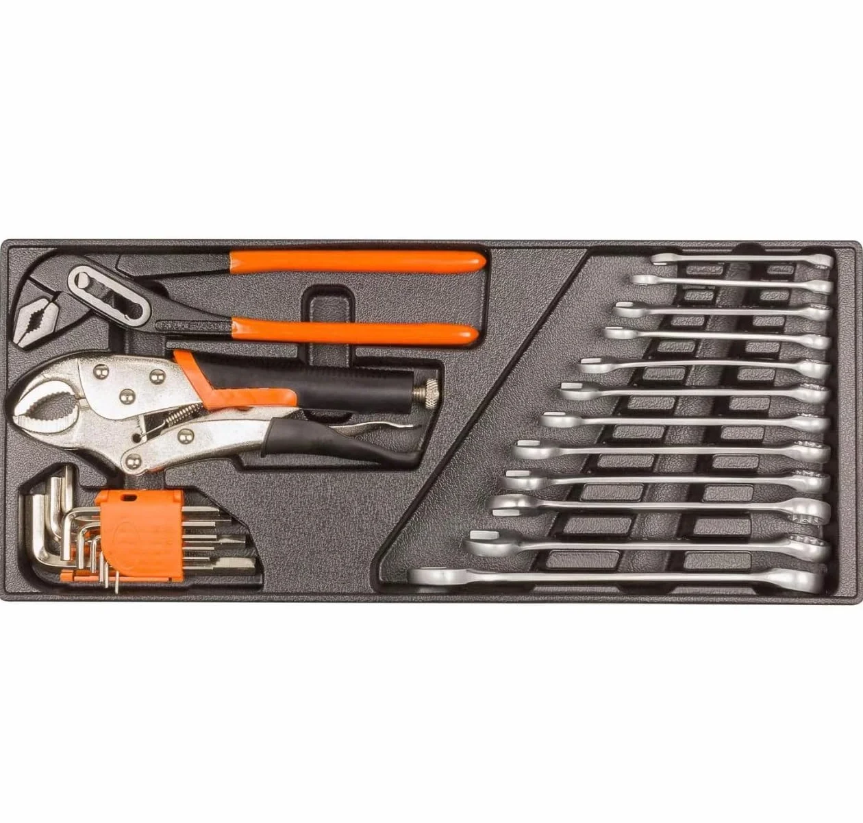 Cassetta Attrezzi Professionale in Metallo 85 Pezzi, Set Utensili Completo con Chiavi a Bussola, Cricchetto, Pinze e Cacciaviti, Arancione e Nero