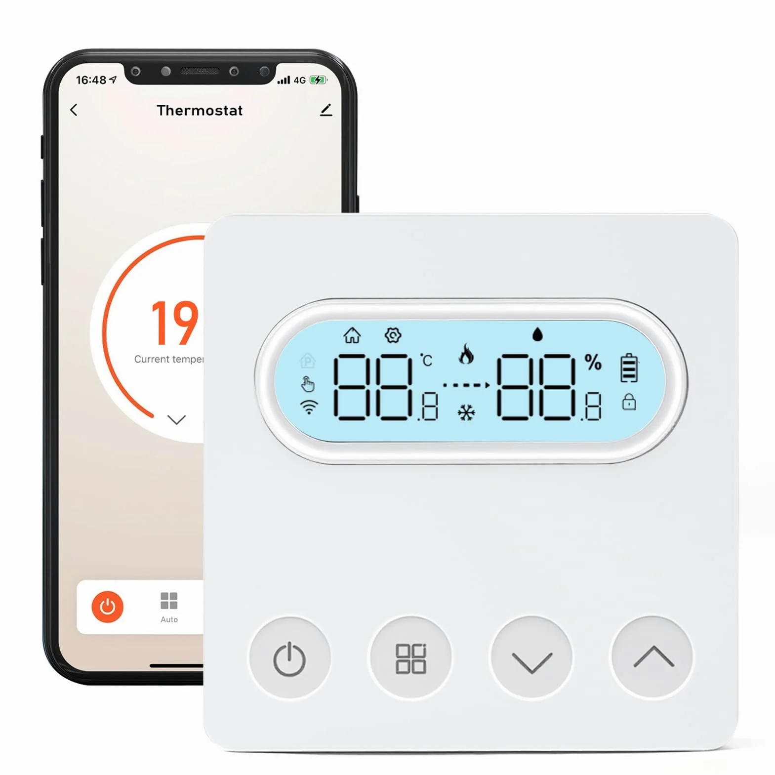 Termostato Smart, termostato intelligente WiFi, caldaia a parete, regolatore di temperatura compatibile con Alexa Smart Life