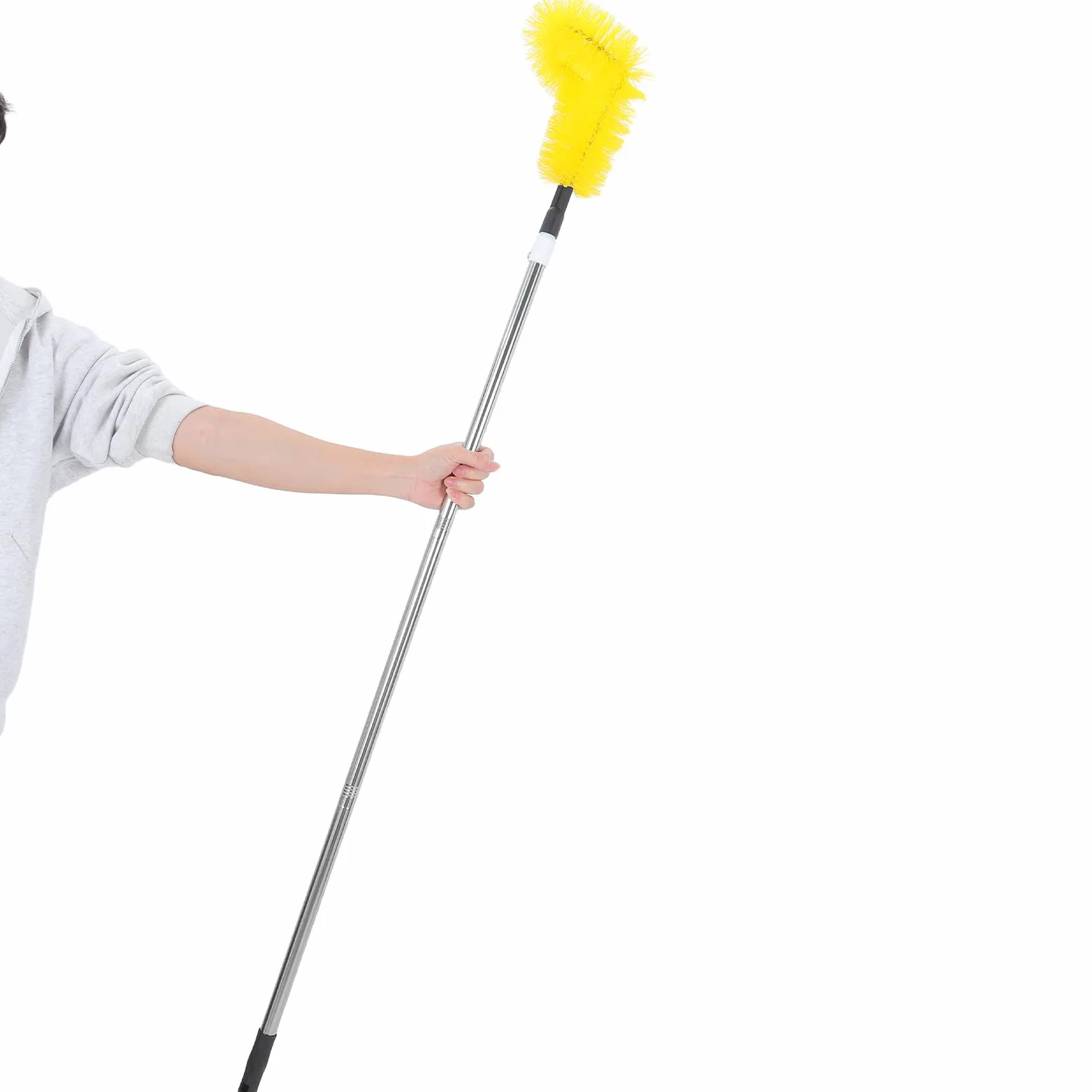 BESTYASH Spazzola per Pulizia Stufa Professionale Aste Modulari in Acciaio Inossidabile e Plastico, Accessorio Giallo per Manutenzione Stufa e Pulizia Casa