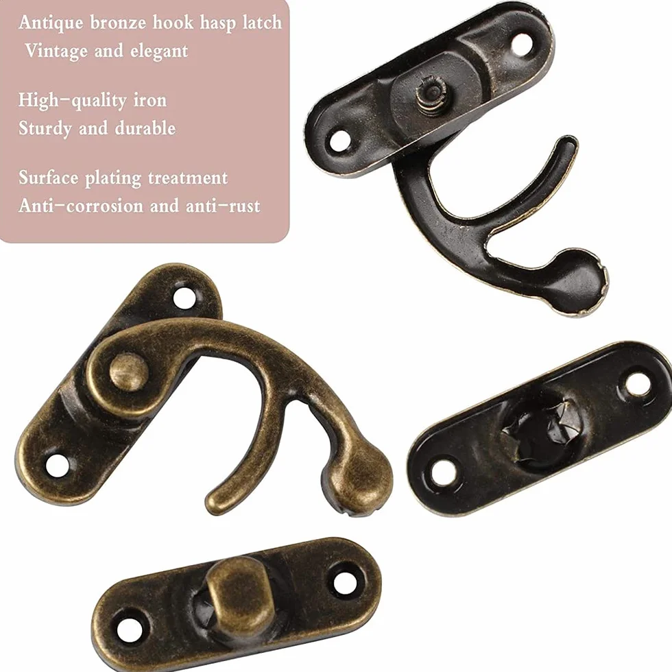 Ganci Antichi Hasp Chiusura Legno, Cerniere Scatola Con Viti, 60 Pezzi, Tonalità Bronzo
